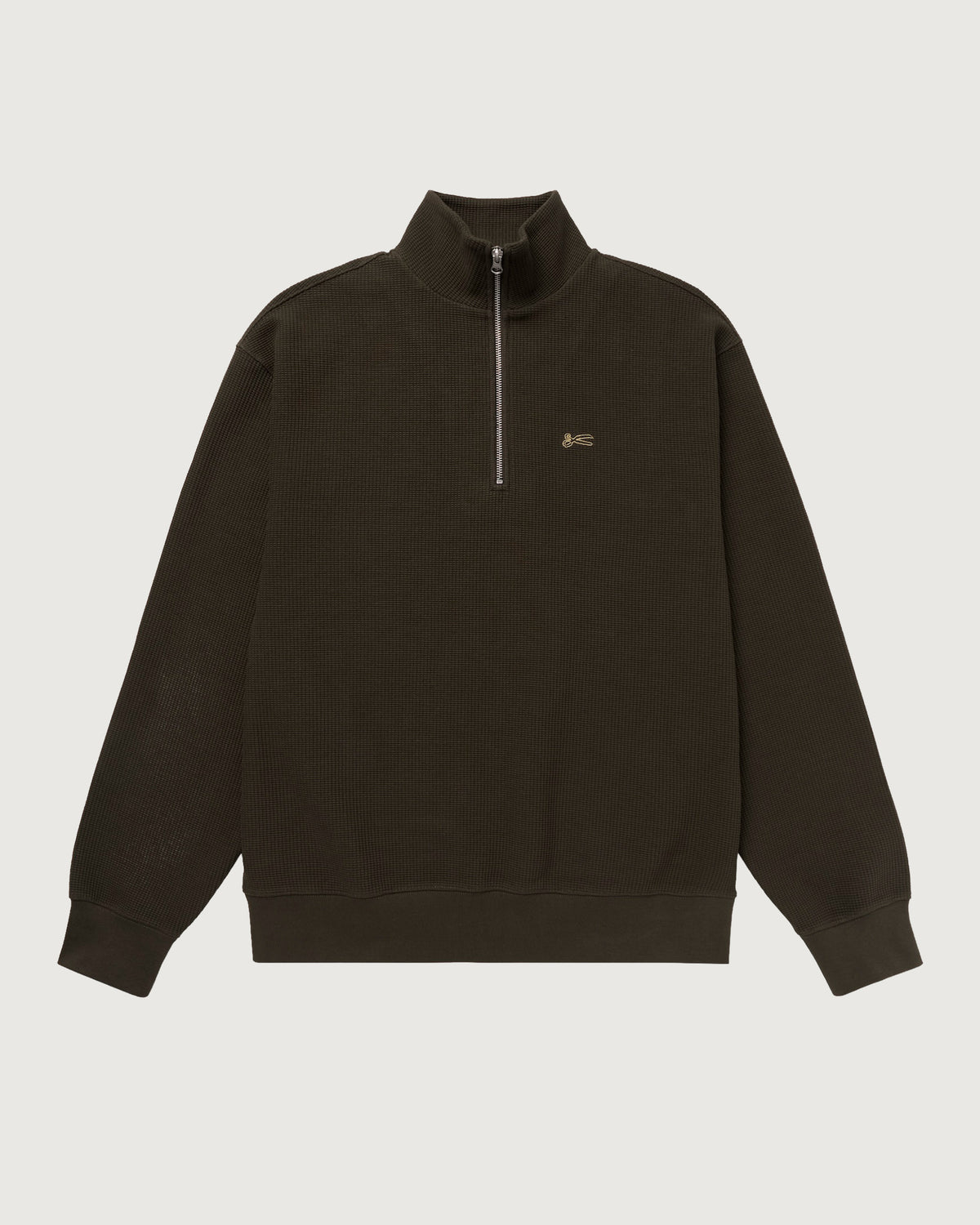DENHAM SCISSOR ZIP WAFFLE KNIT Brown