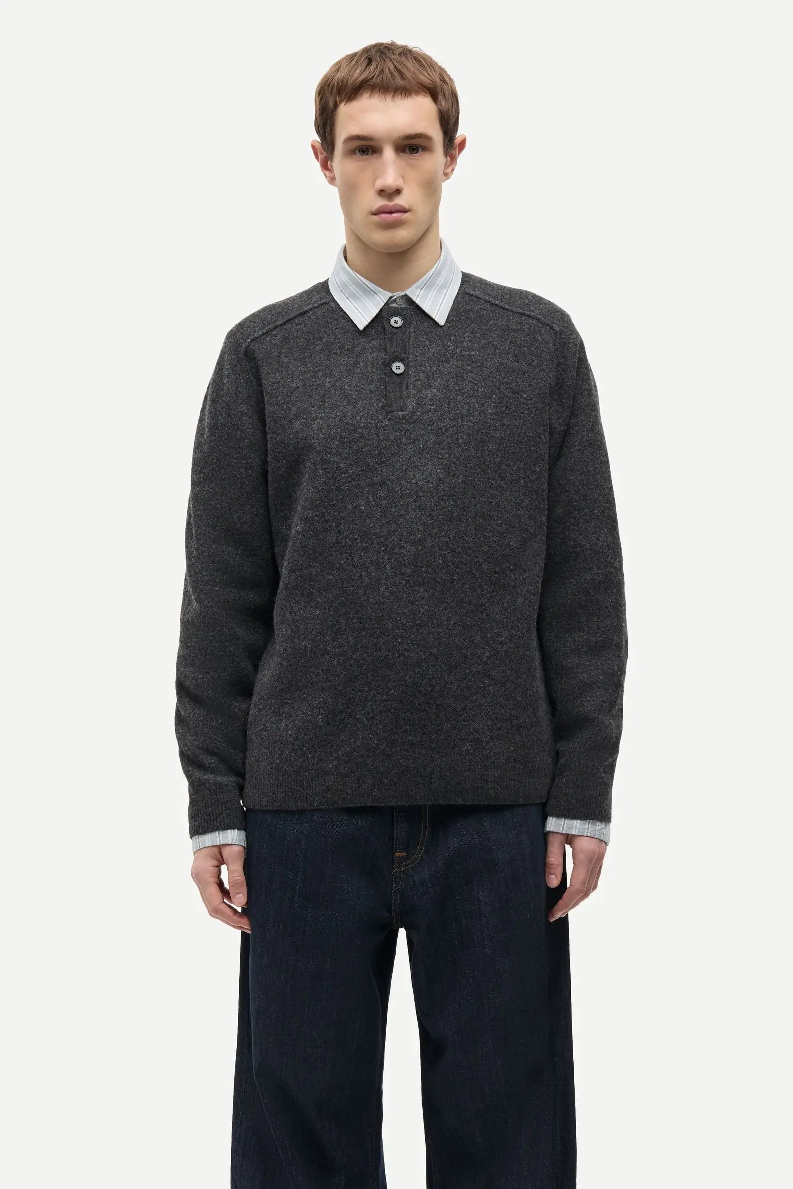 SAMSOE SAMSOE SARICK SWEATER 15561 Dark Grey Mel.
