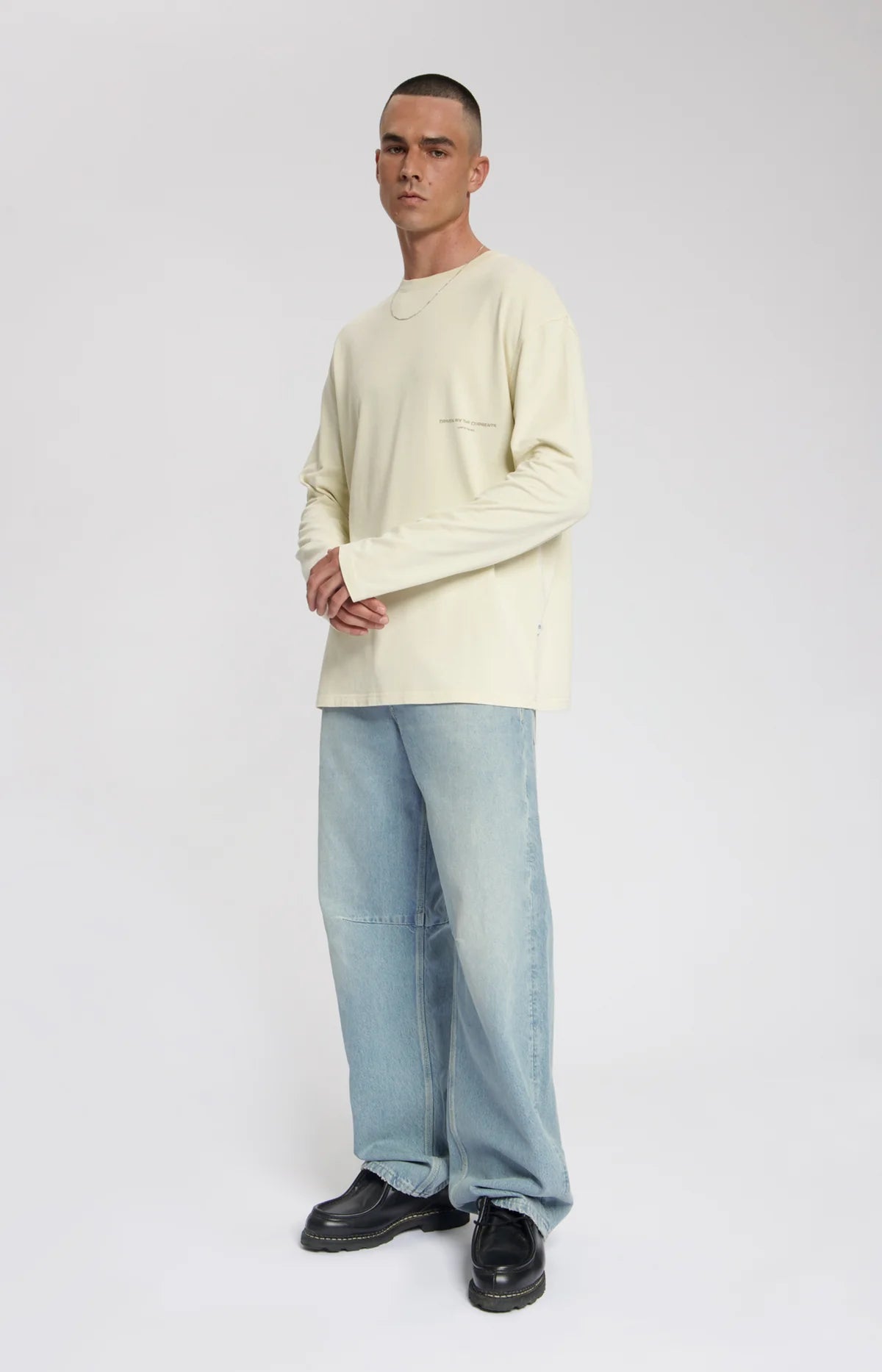 THAUMAS GARMENT DYED LONGSLEEVE T-SHIRT Almond Milk