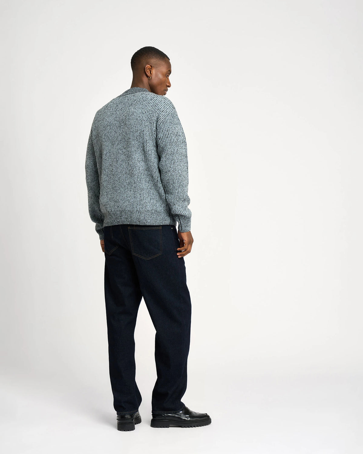 RESTERÖDS FLOYD ZIP CARDIGAN | BLUE/GREY