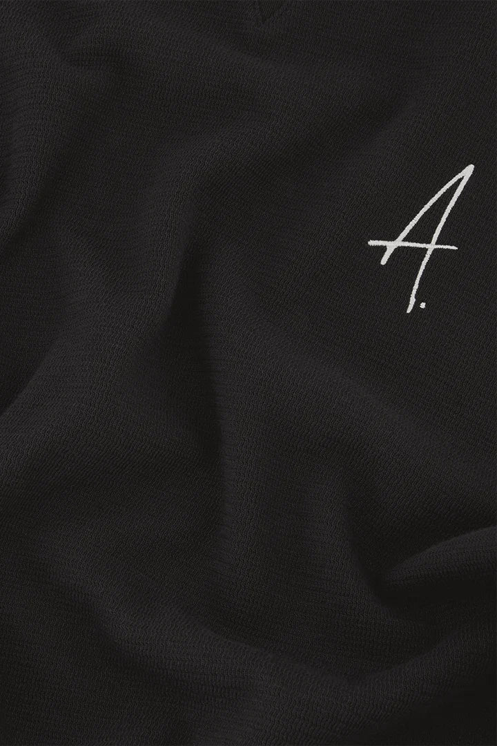 AMPÉRE | Gijs Jacquard L/S Polo | Pirate Black