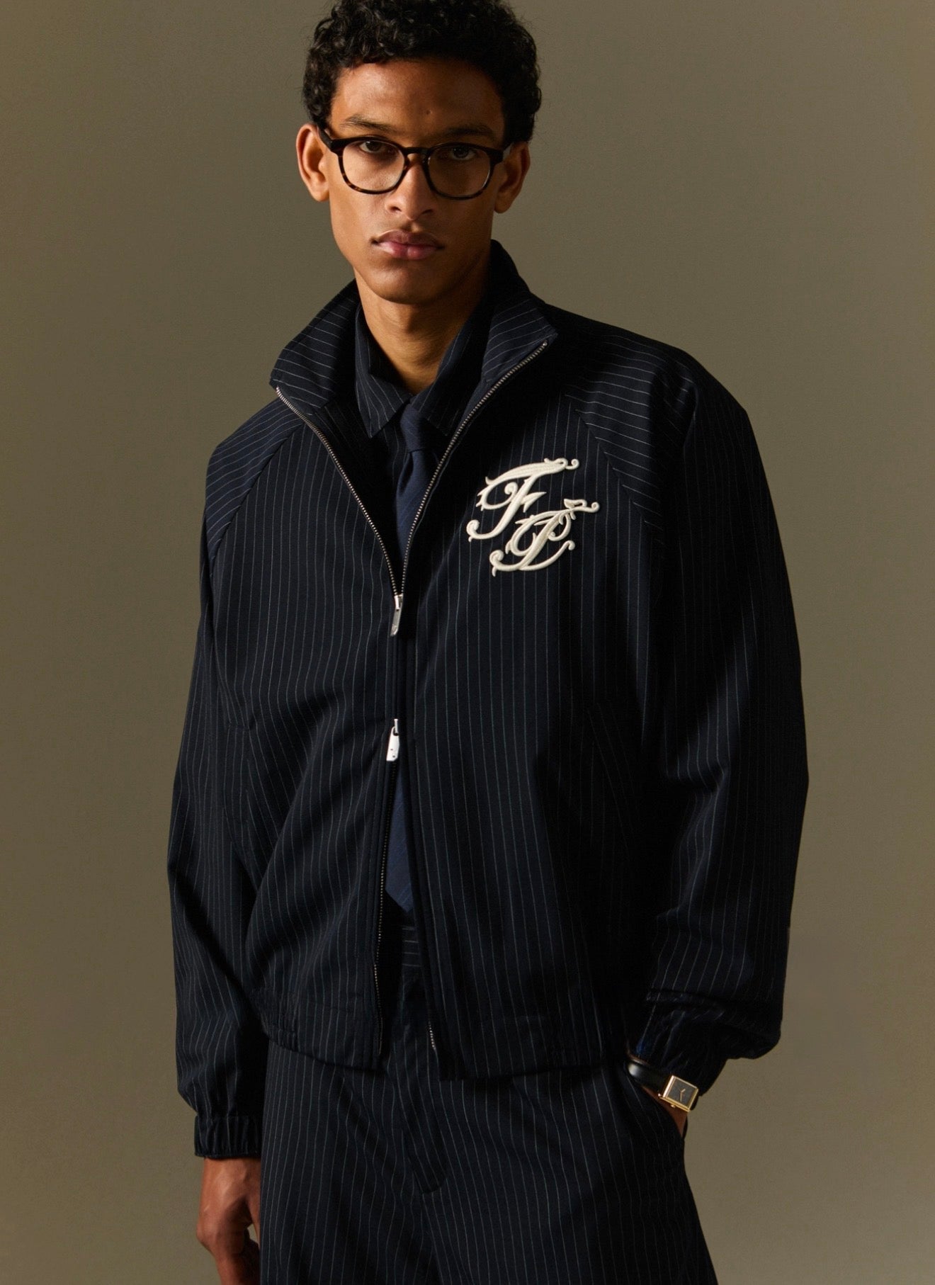 FILLING PIECES Track Jacket Pinstripe Blue
