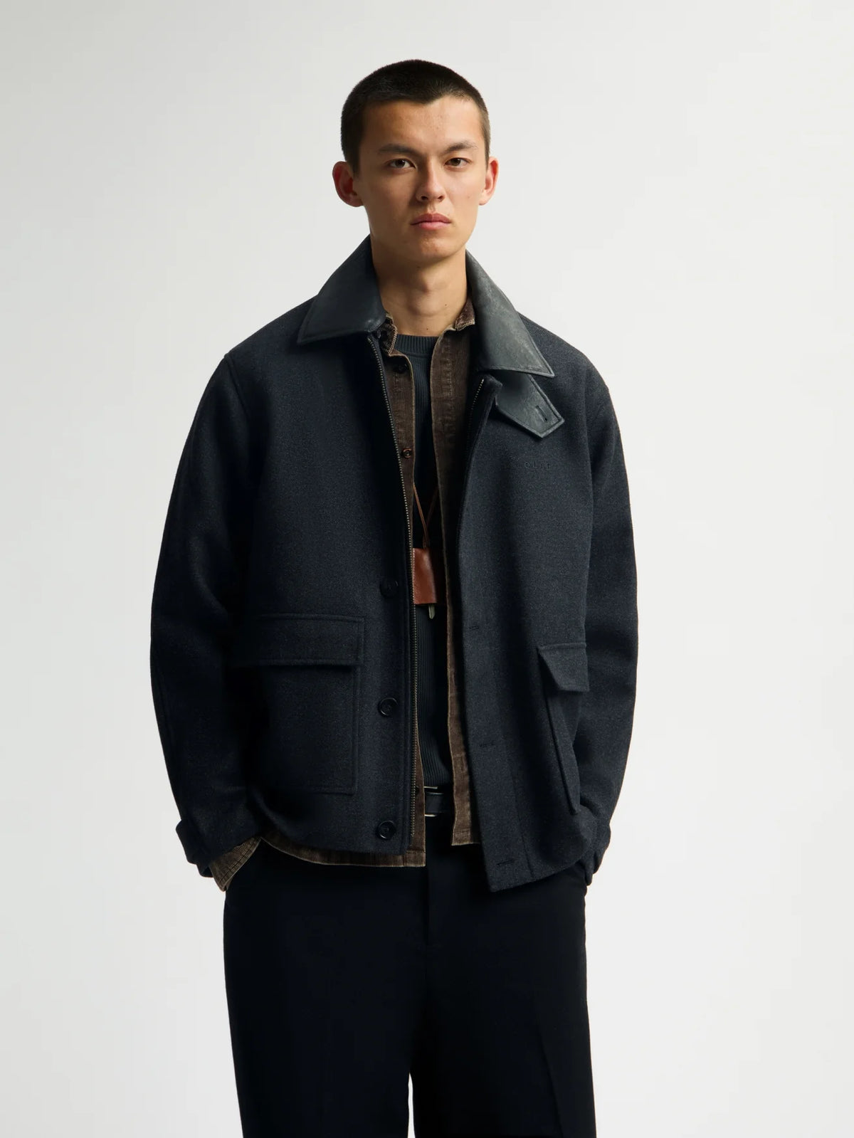 OLAF WOOL WORKWEAR JACKET Charcoal