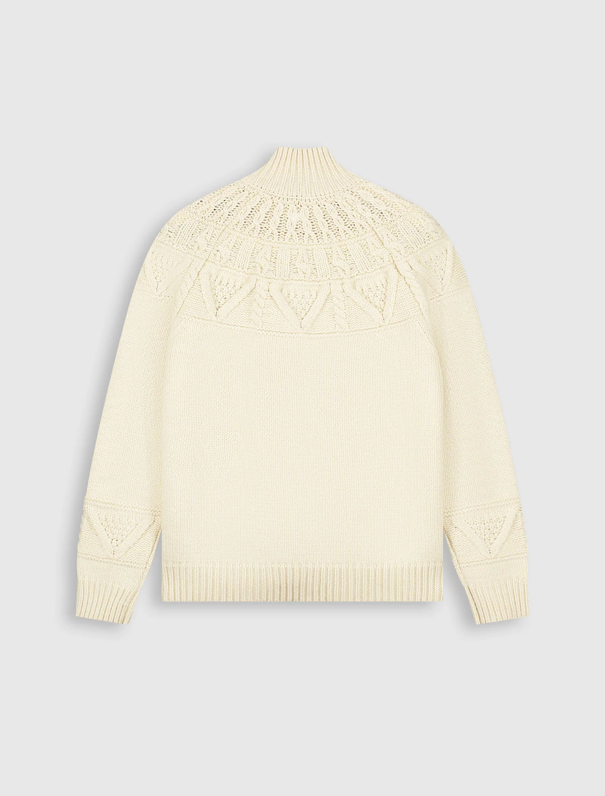 PURE PATH HEAVY CABLE KNIT SWEATER | Ecru