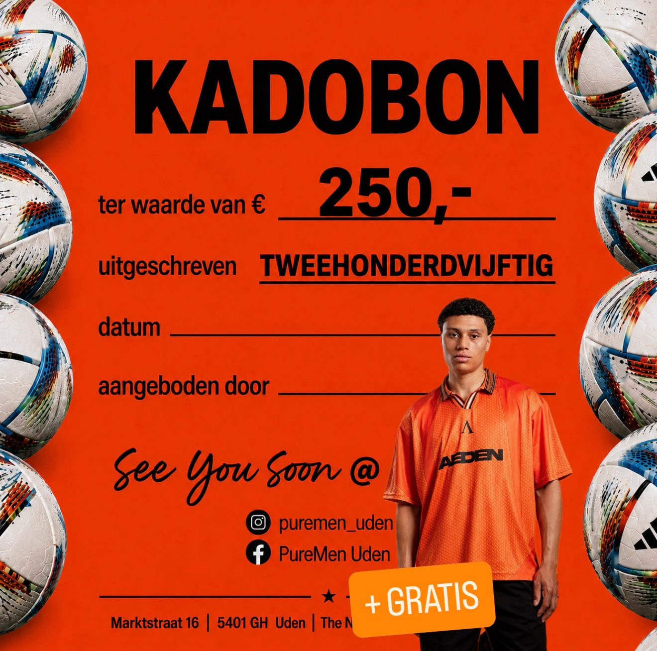 WK KADOBON TER WAARDE VAN 250 EURO.
