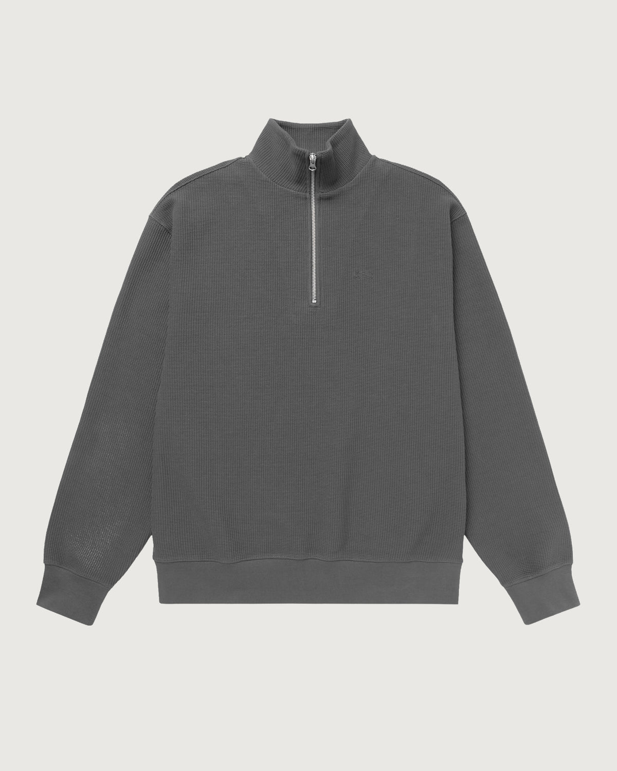 DENHAM SCISSOR ZIP WAFFLE KNIT Grey