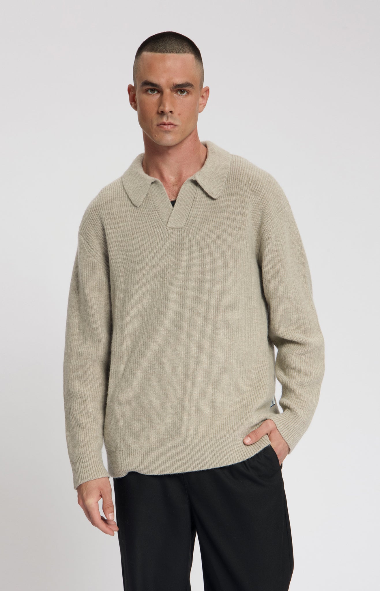 ARES KNITTED POLO Beige