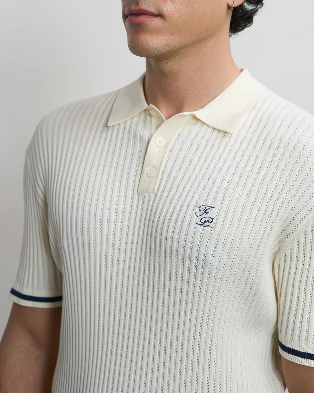 FILLING PIECES Fine Knit Polo Antique White