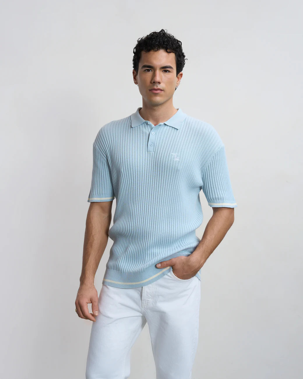 FILLING PIECES Fine Knit Polo Skyway