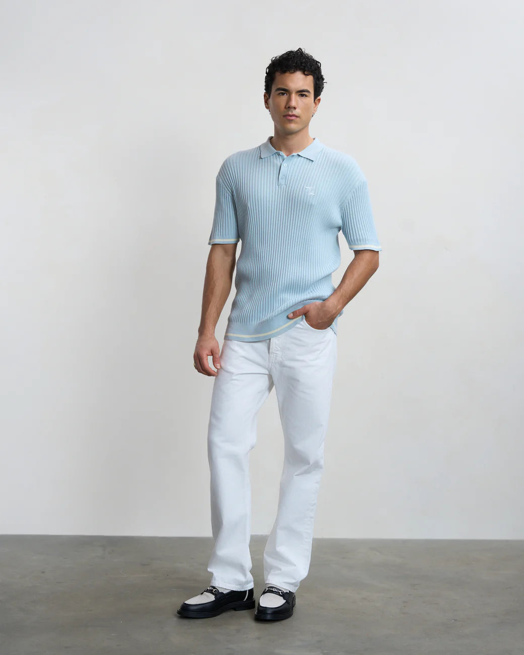 FILLING PIECES Fine Knit Polo Skyway