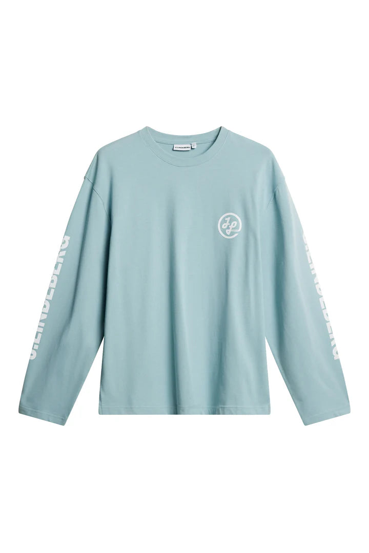 J.LINDEBERG Walsh LS Print T-shirt Forget-Me-Not