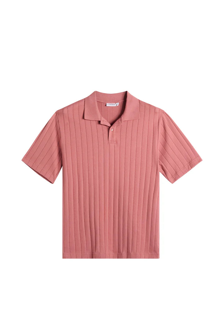 J.LINDEBERG Simon Stripe Polo Whitered Rose