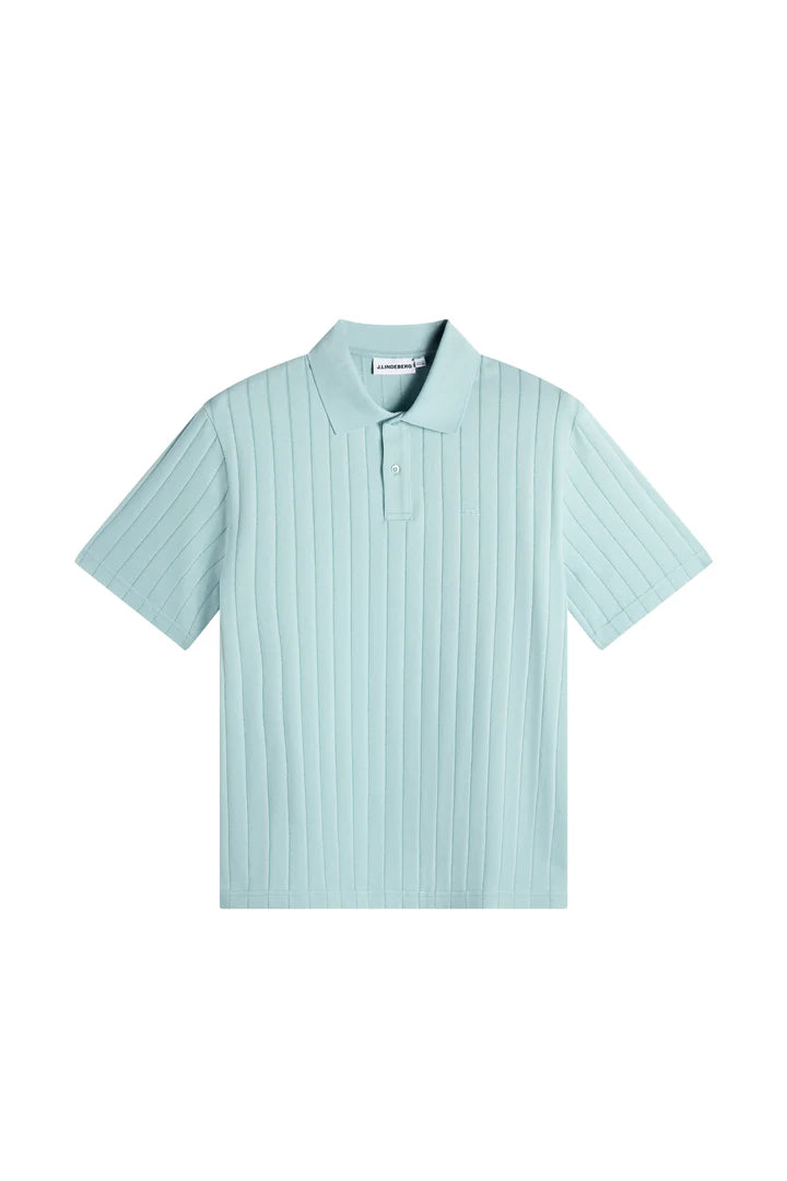 J.LINDEBERG Simon Stripe Polo Forget-Me-Not