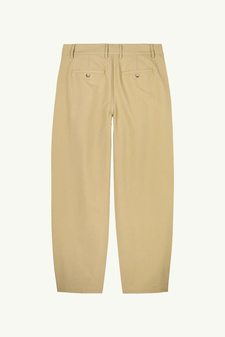 AMPÈRE Noor Double Weave Balloon Trousers in Olive Grey