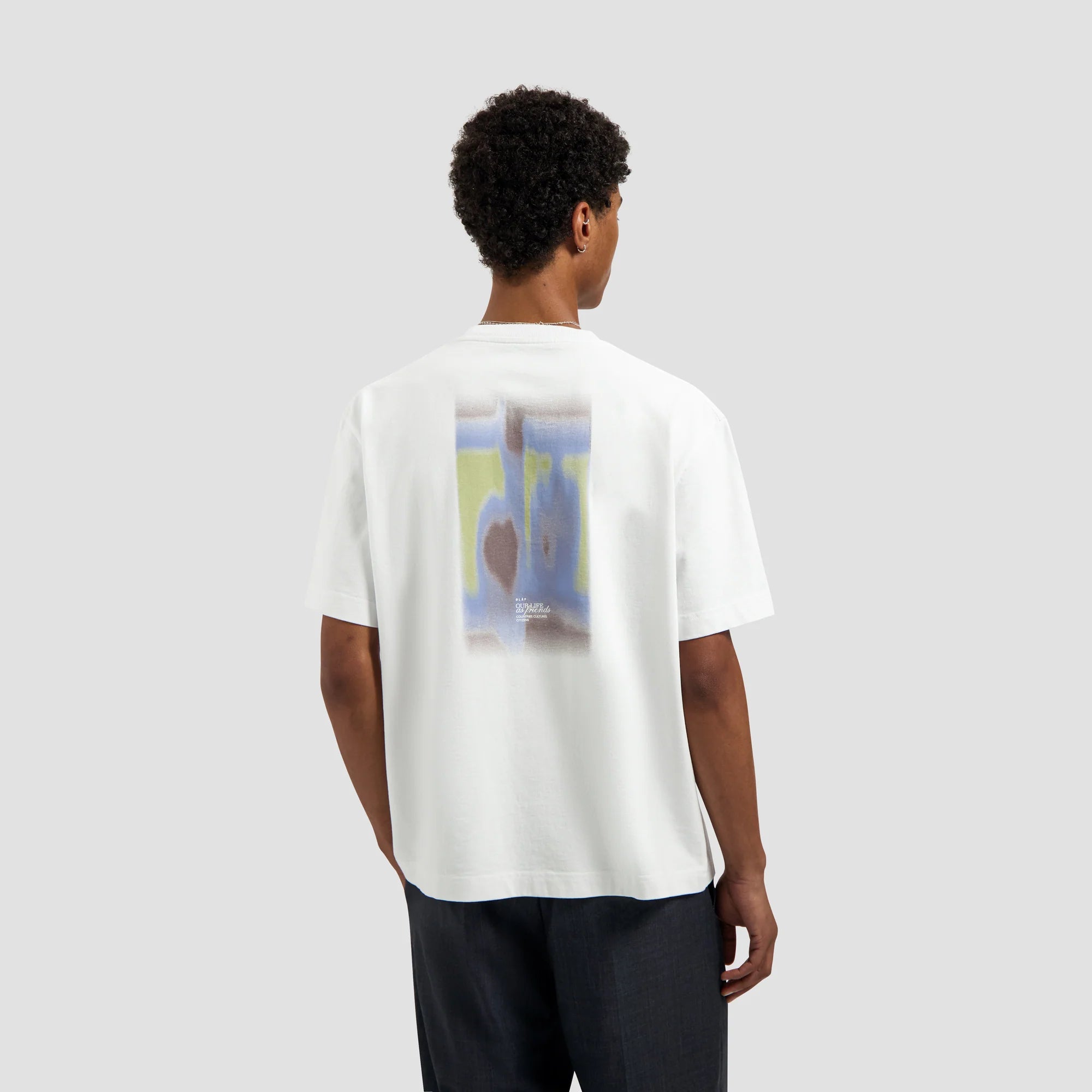 OLAF BRUSHSTROKE GRAPHIC BOXY TEE - OPTICAL WHITE