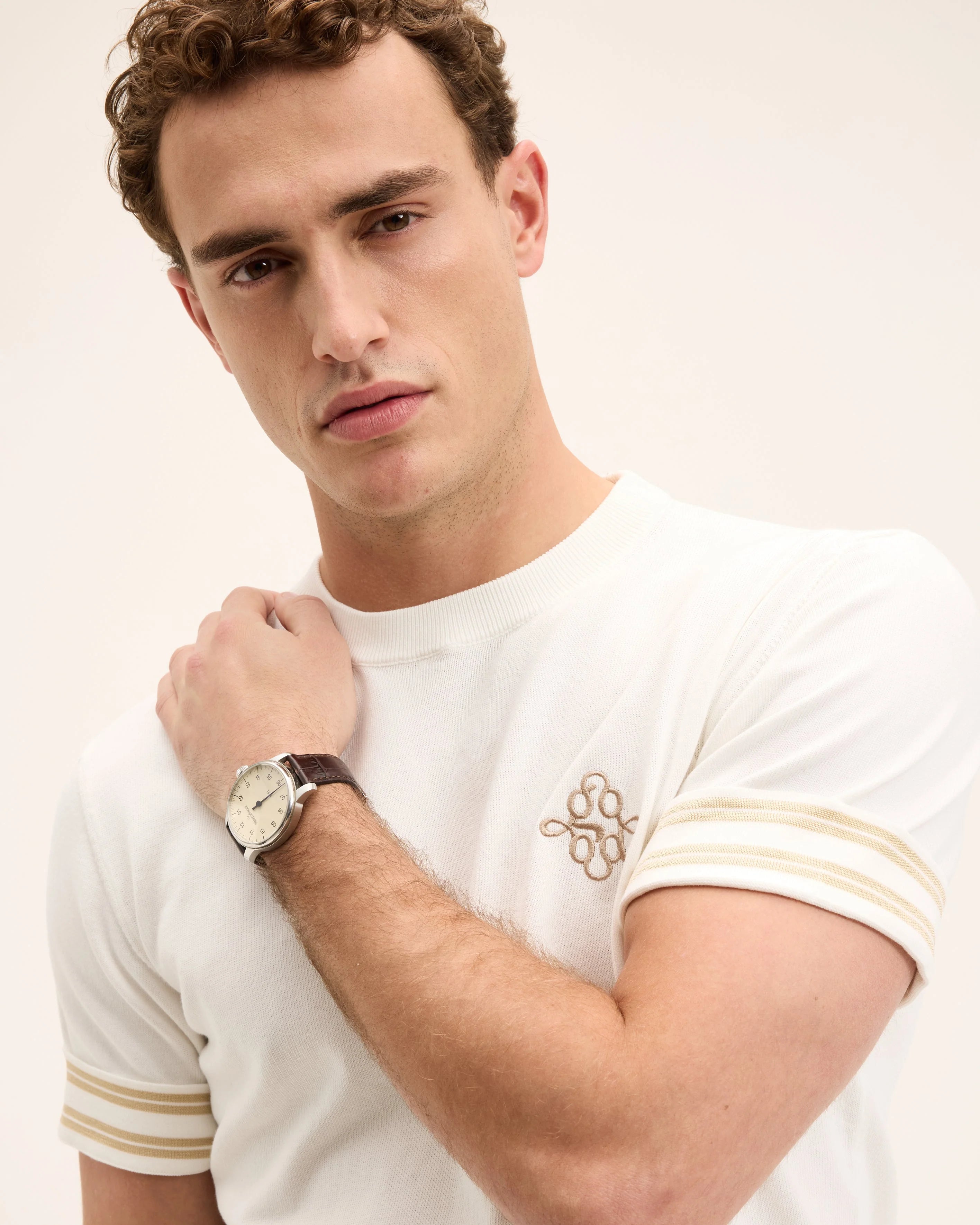 GOOD PEOPLE Koos Knitted Tee Off White