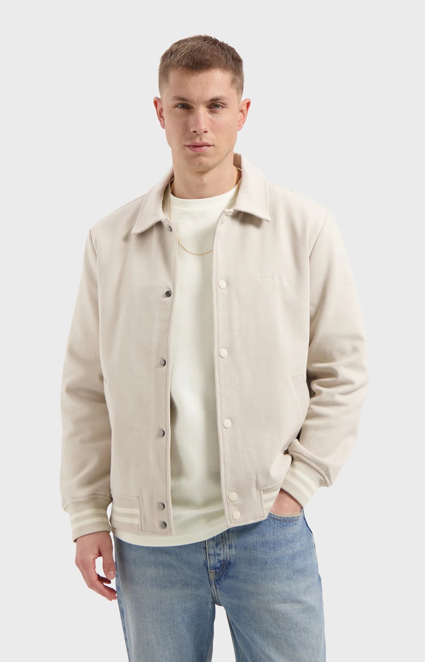 LAW OF THE SEA CLYNE STRUCTURED JERSEY JACKET Sand