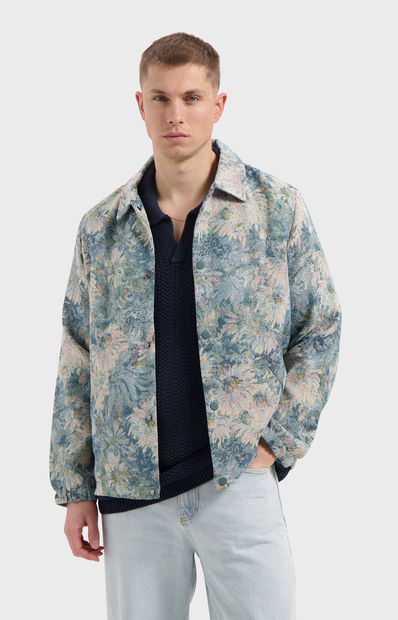 LAW OF THE SEA FERREN JACQUARD SHIRTJACKET Denim Blue