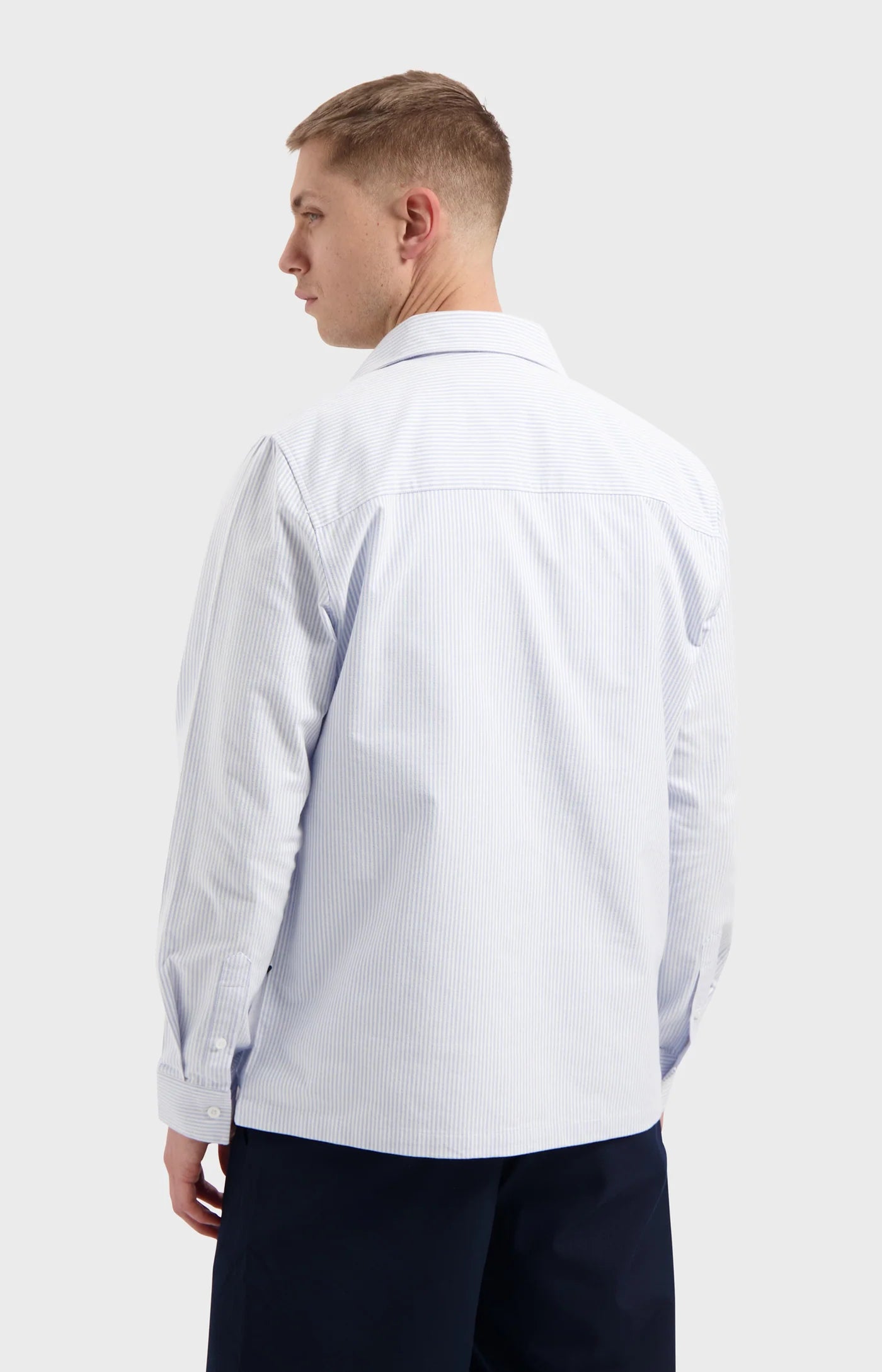 LAW OF THE SEA ARTISAN OXFORD STRIPE SHIRT Light Blue