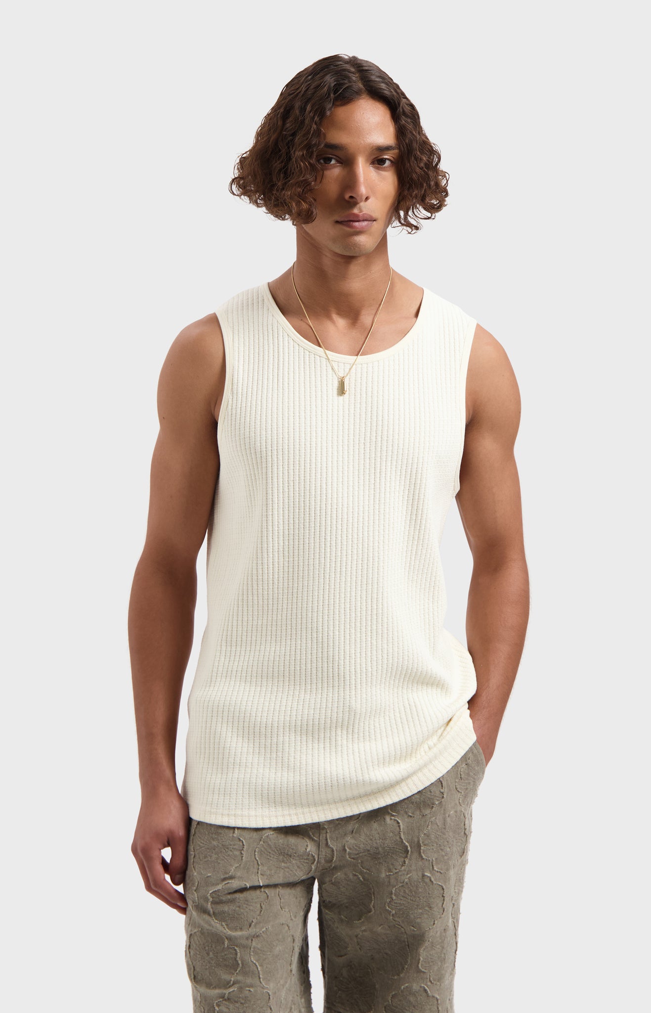 LAW OF THE SEA THALOR RIBBED SINGLET Coconut Milk