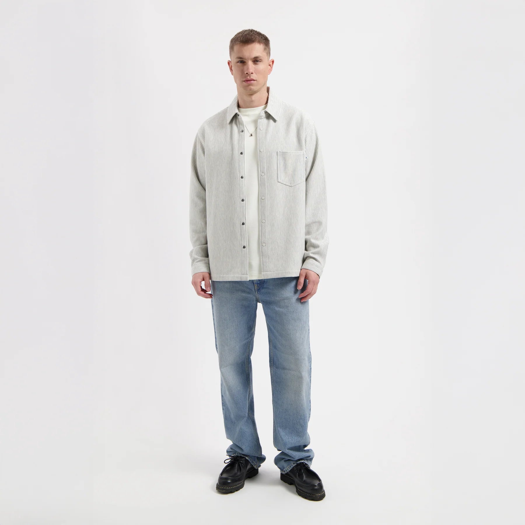 LAW OF THE SEA DRIP STRUCTURED JERSEY SHIRT Grey Melange