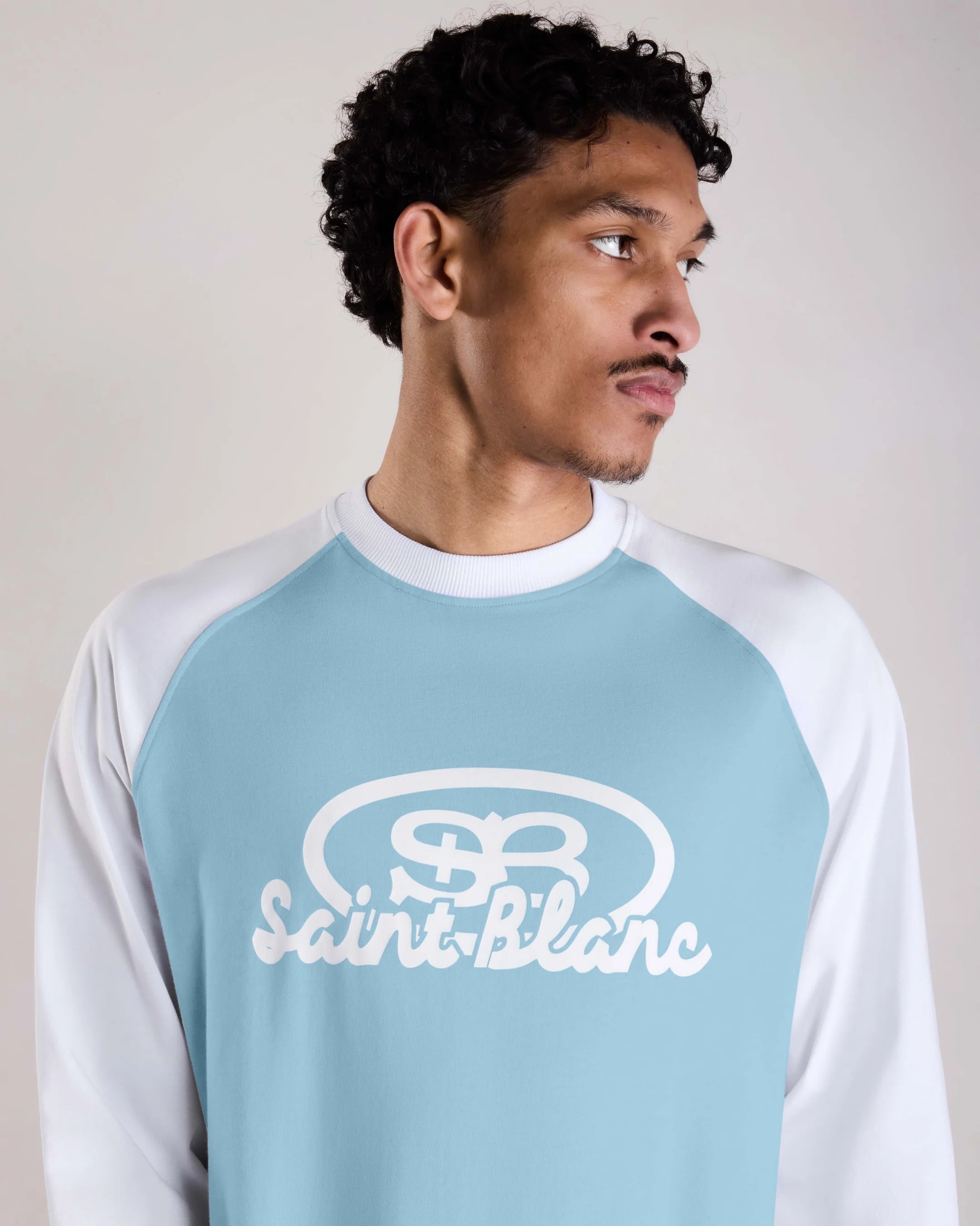SAINT BLANC BLEND LOGO RAGLAN LONGSHIRT Blue