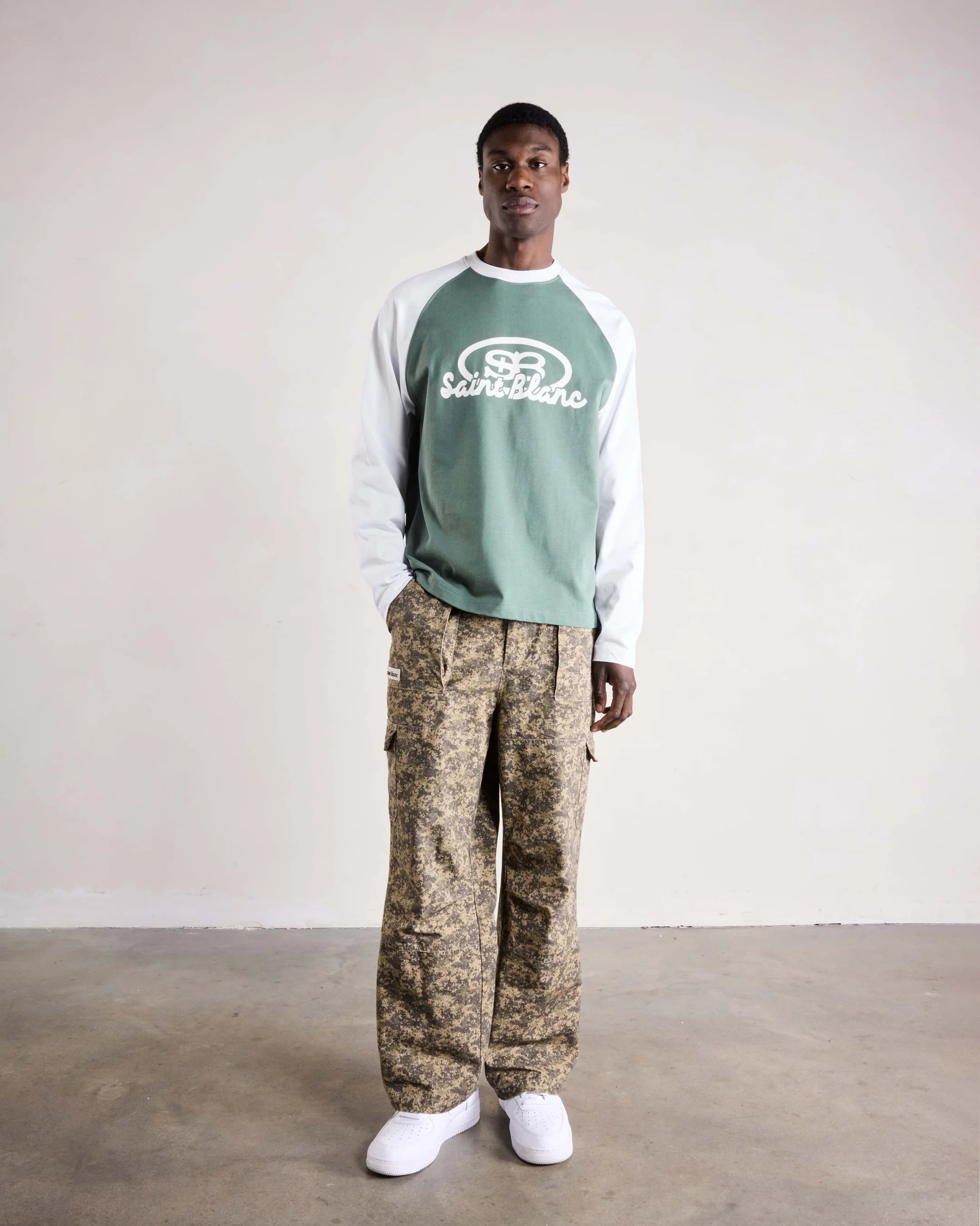 SAINT BLANC BLEND LOGO RAGLAN LONGSHIRT Green