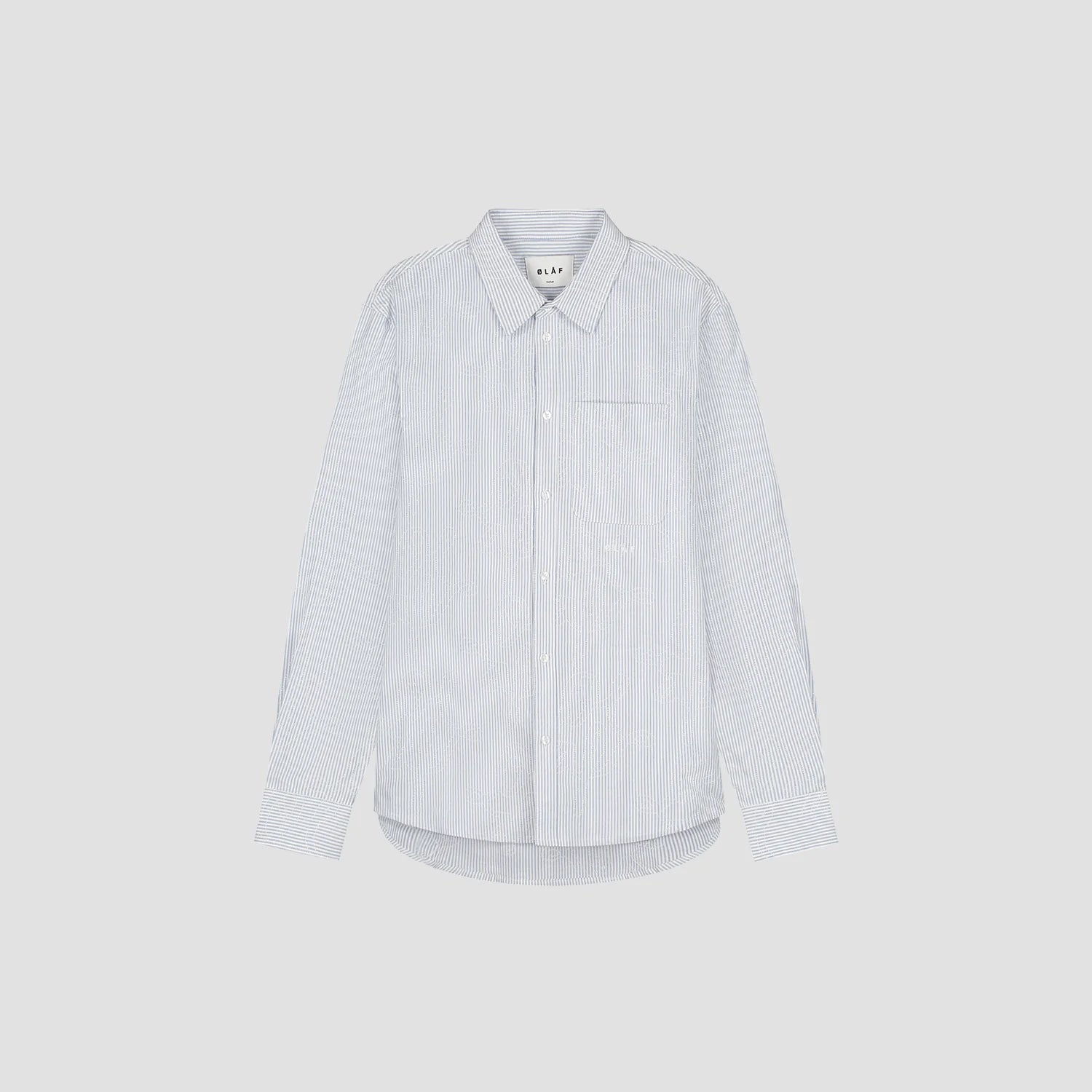 ØLÅF Monogram Embro Oxford Shirt Blue Stripe