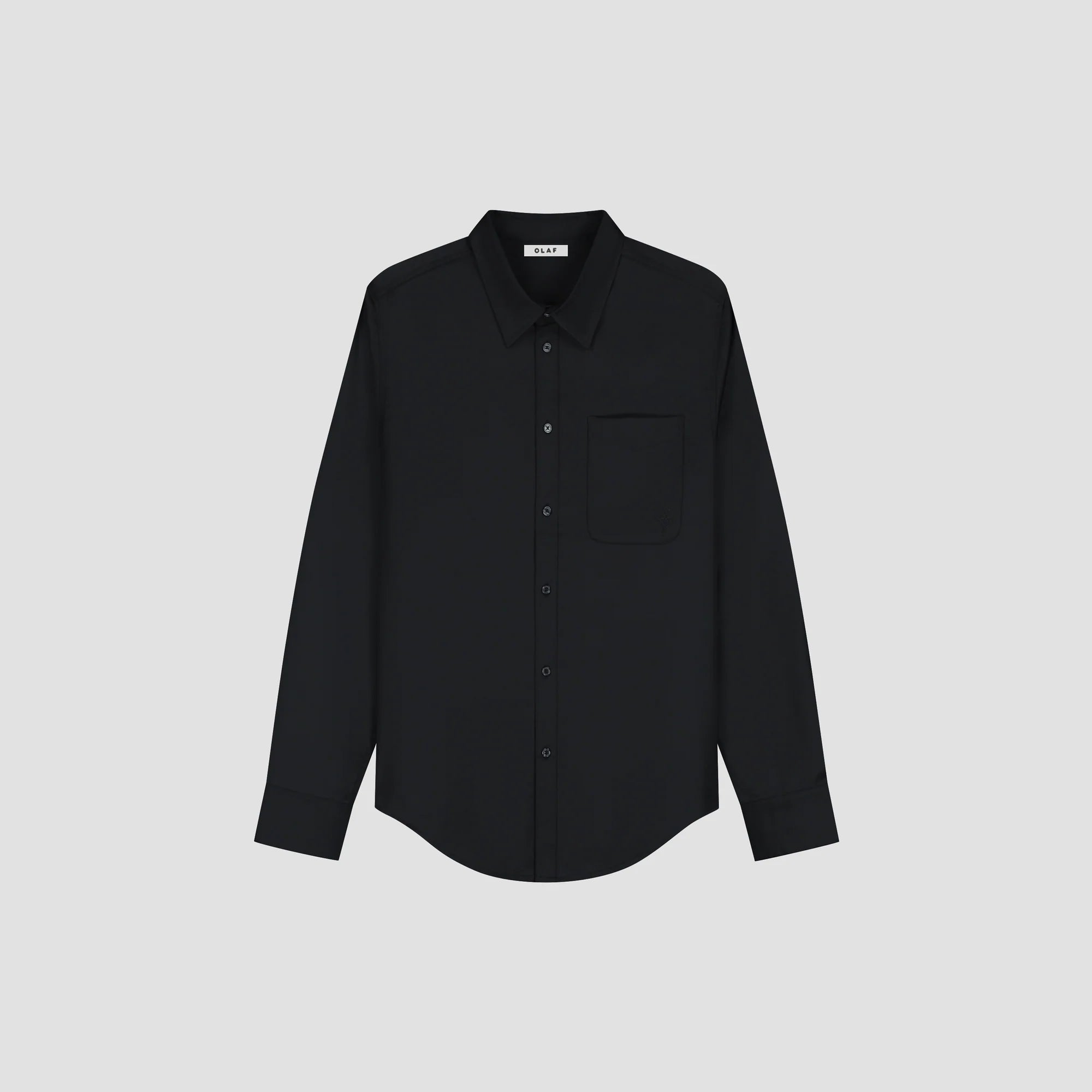 OLAF TROPICAL WOOL BLEND SHIRT - BLACK