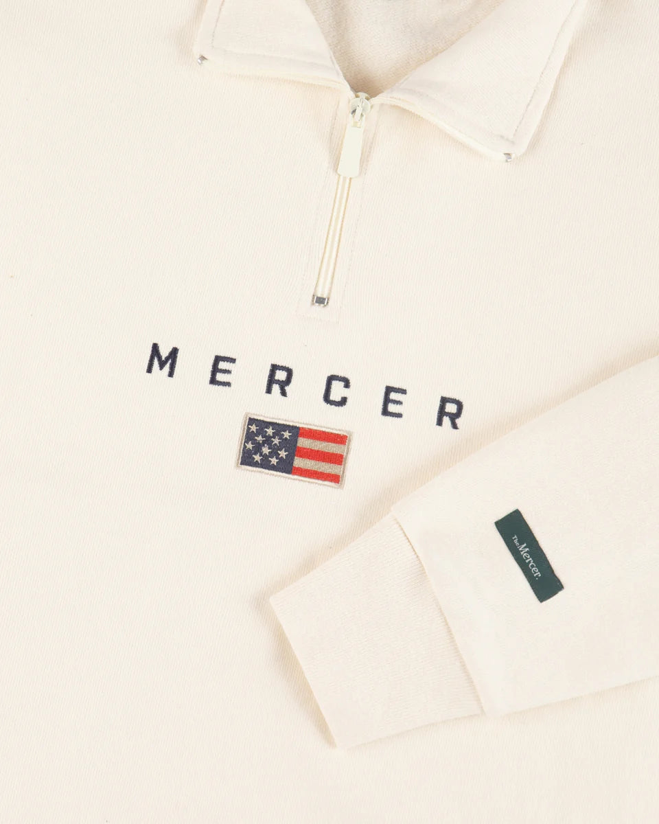 MERCER The Mercer Quarter Zip Off White