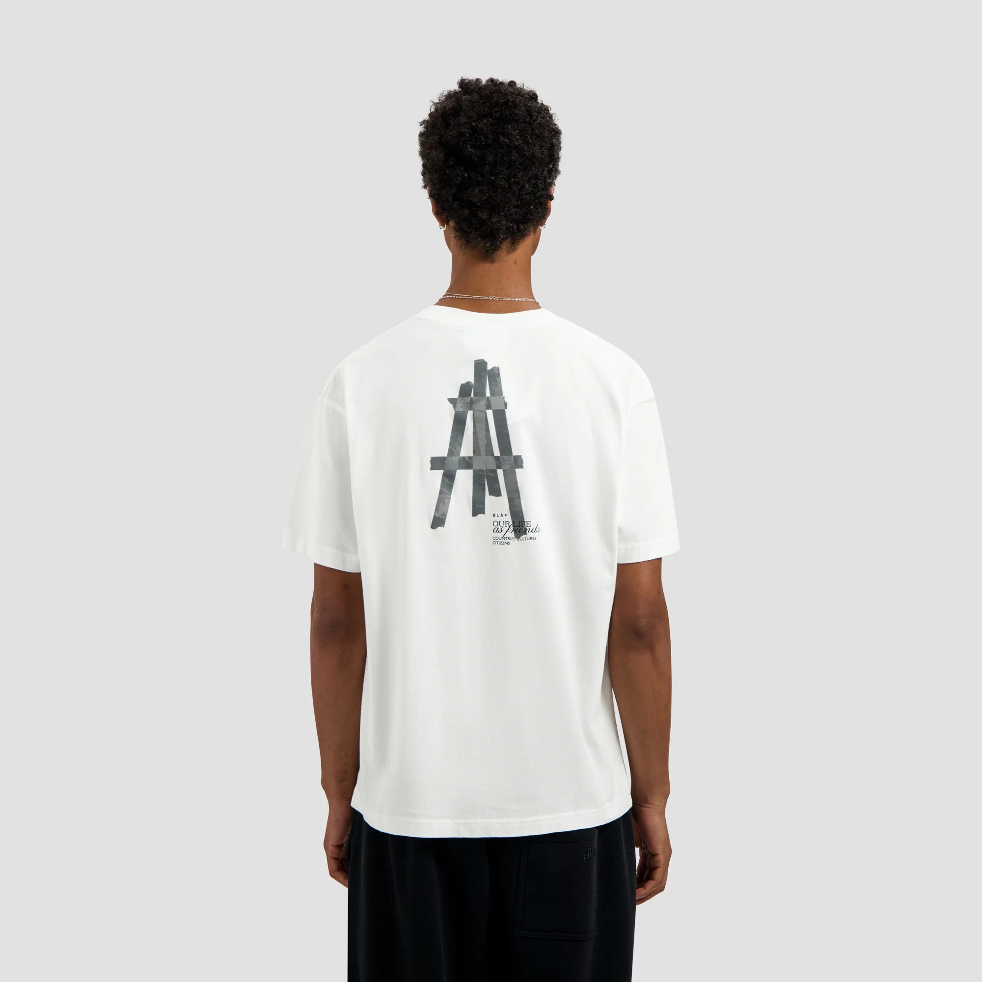 OLAF TAPED EASEL SS TEE - OPTICAL WHITE