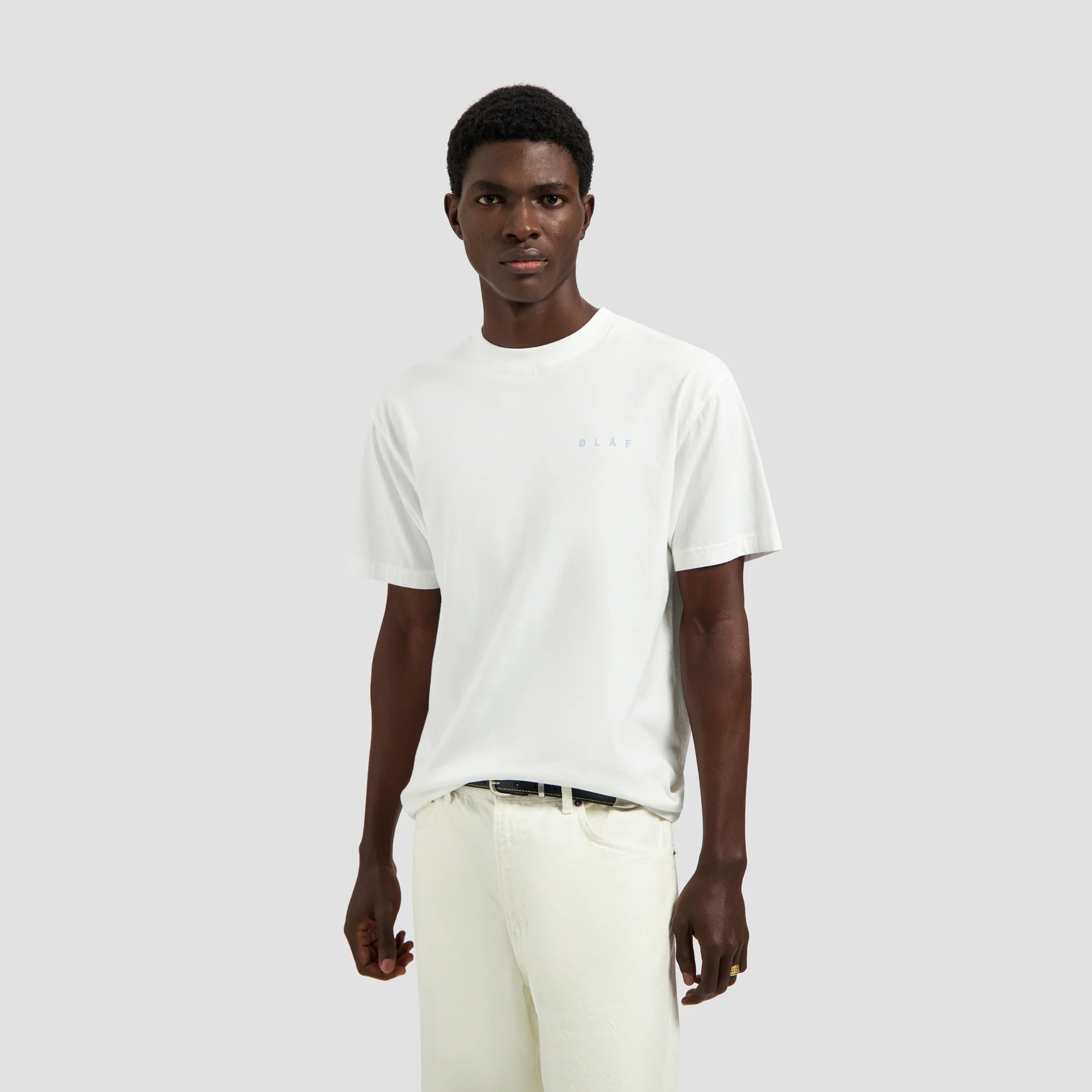 OLAF BRUSHSTROKE FACE TEE - OPTICAL WHITE