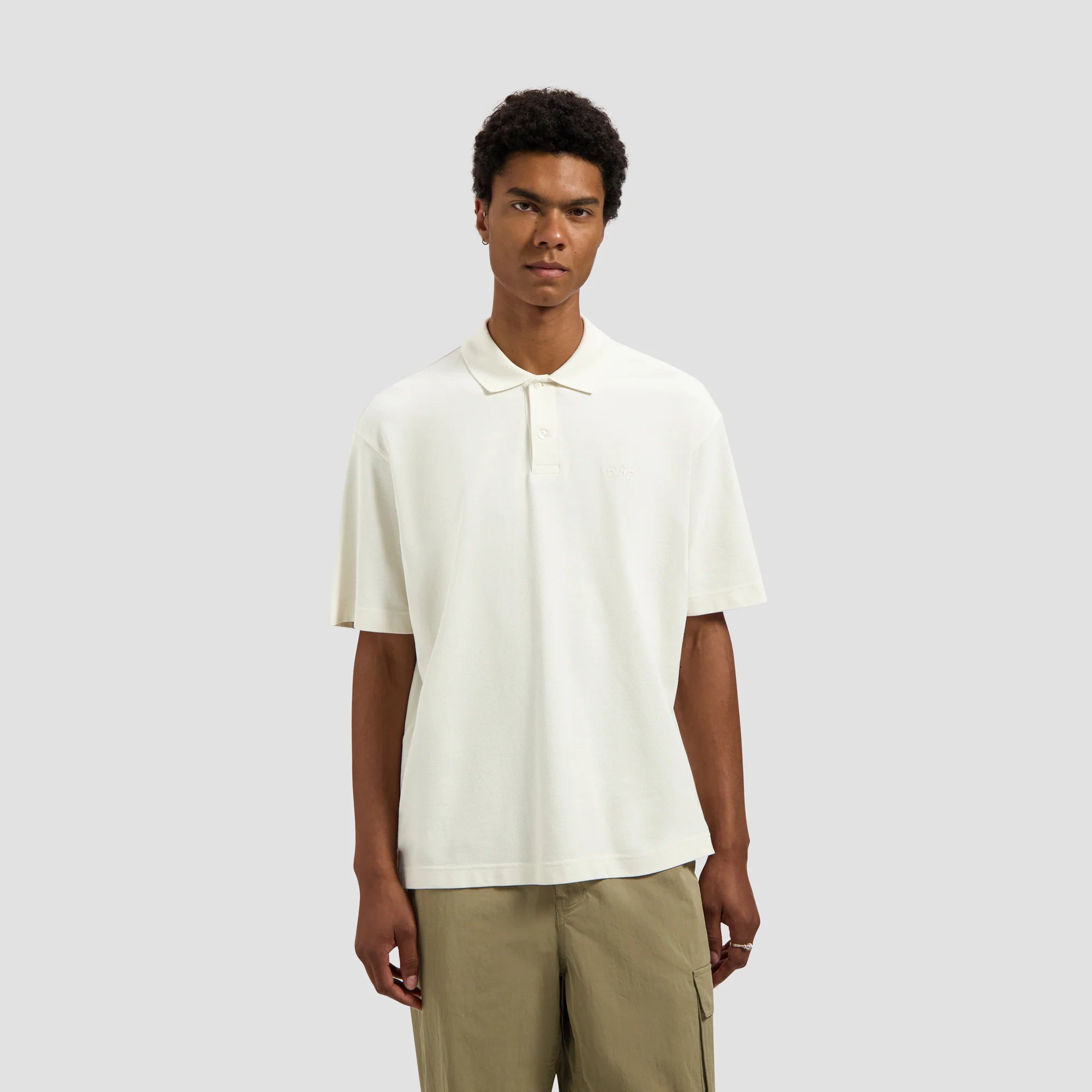 OLAFSIGNATURE PIQUE POLO - OFF WHITE