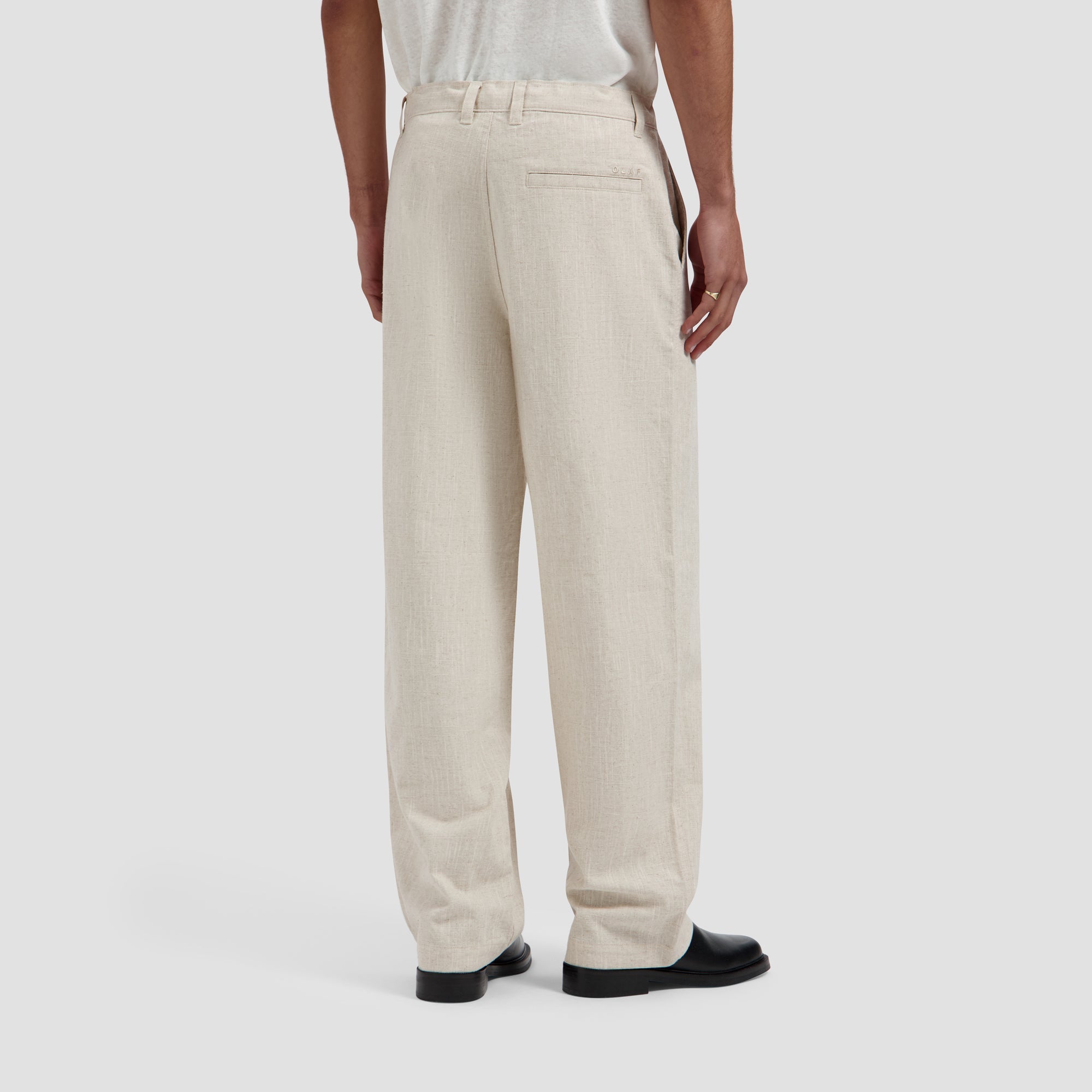 Linen Barrel Leg Pants - Cement