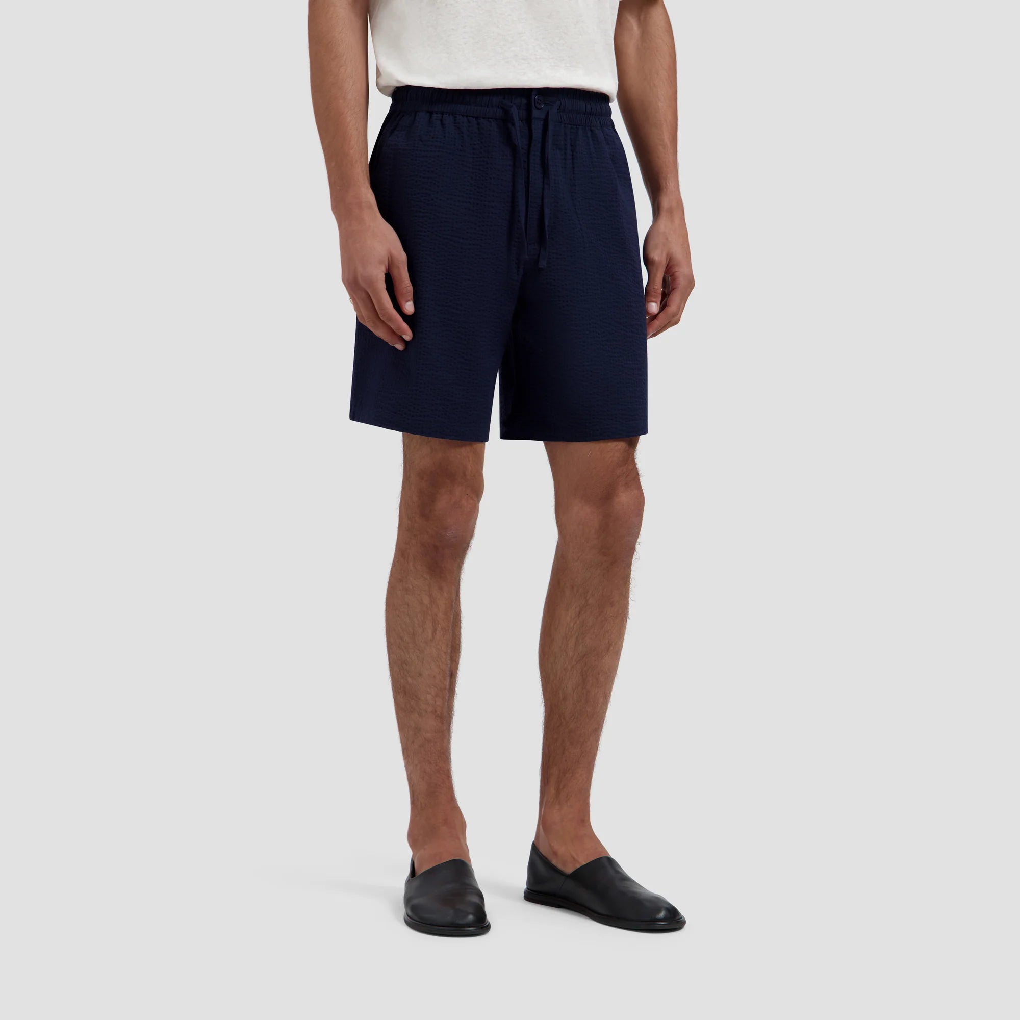 OLAF SEERSUCKER SHORTS - NAVY