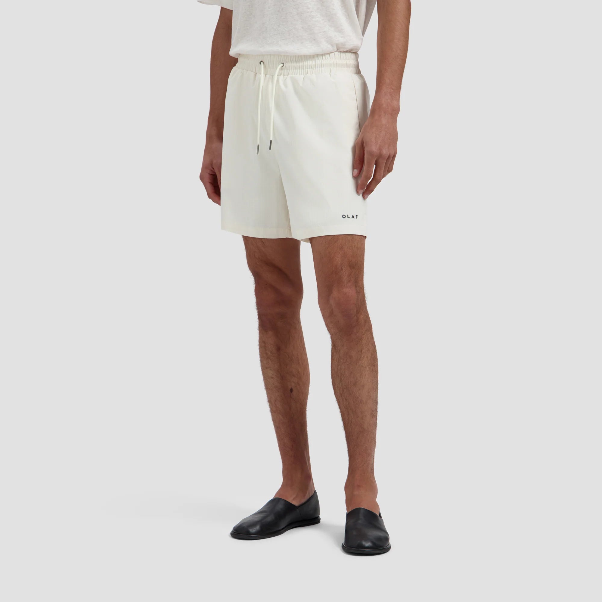 OLAF TEXTURE REGULAR SWIM SHORTS - OFF-WHITE