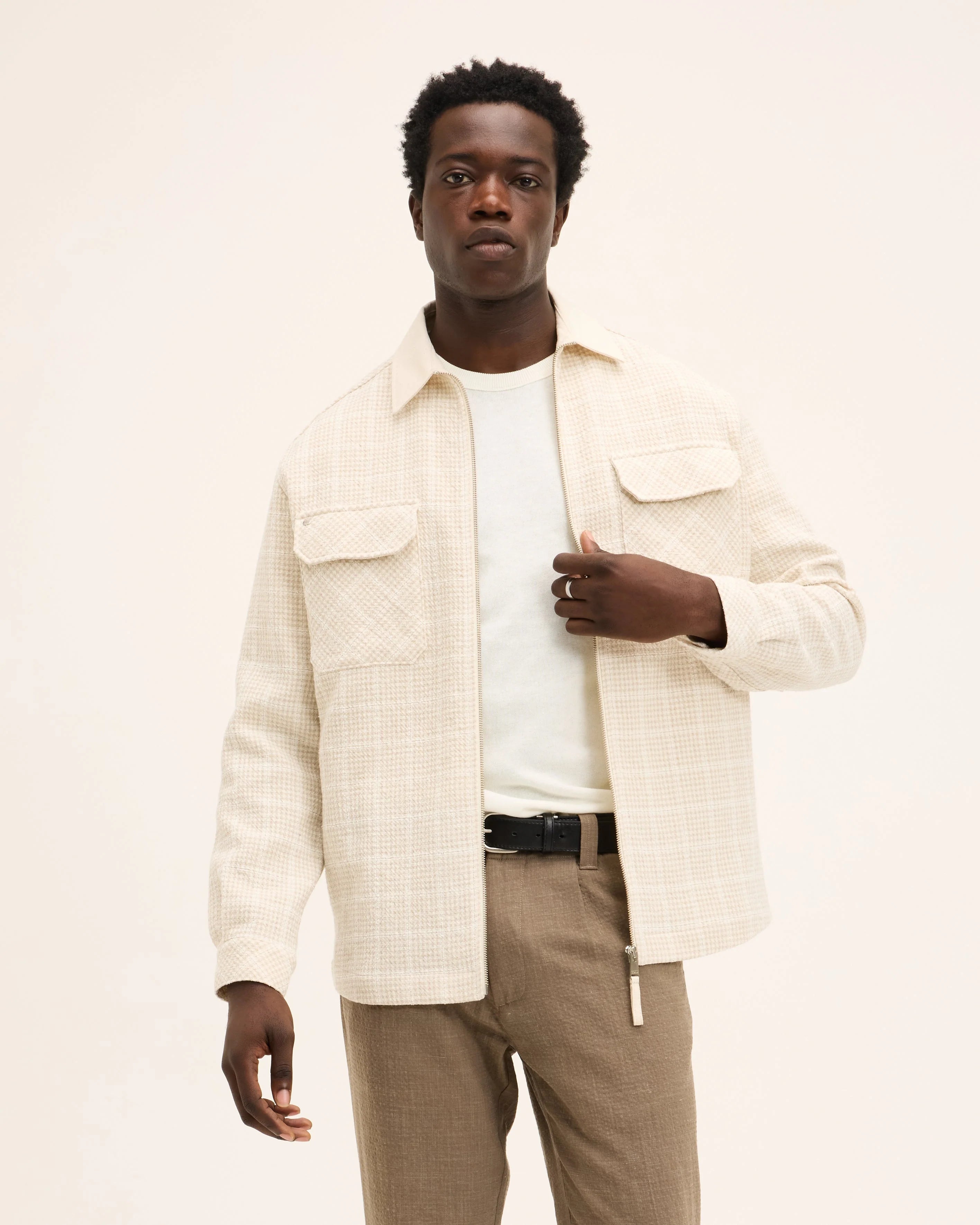 GOOD PEOPLE Sap Full Zip Jacket Off White