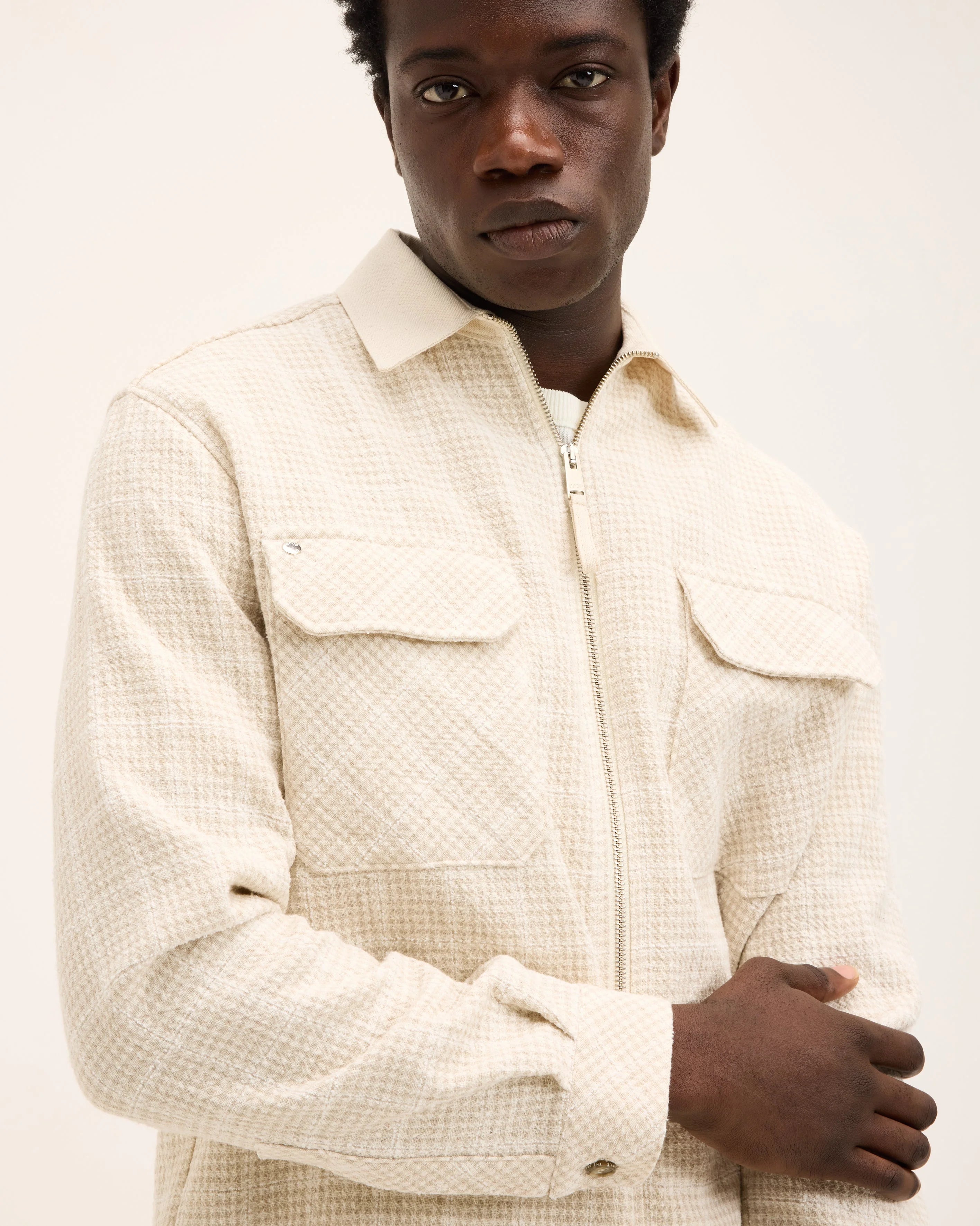 GOOD PEOPLE Sap Full Zip Jacket Off White