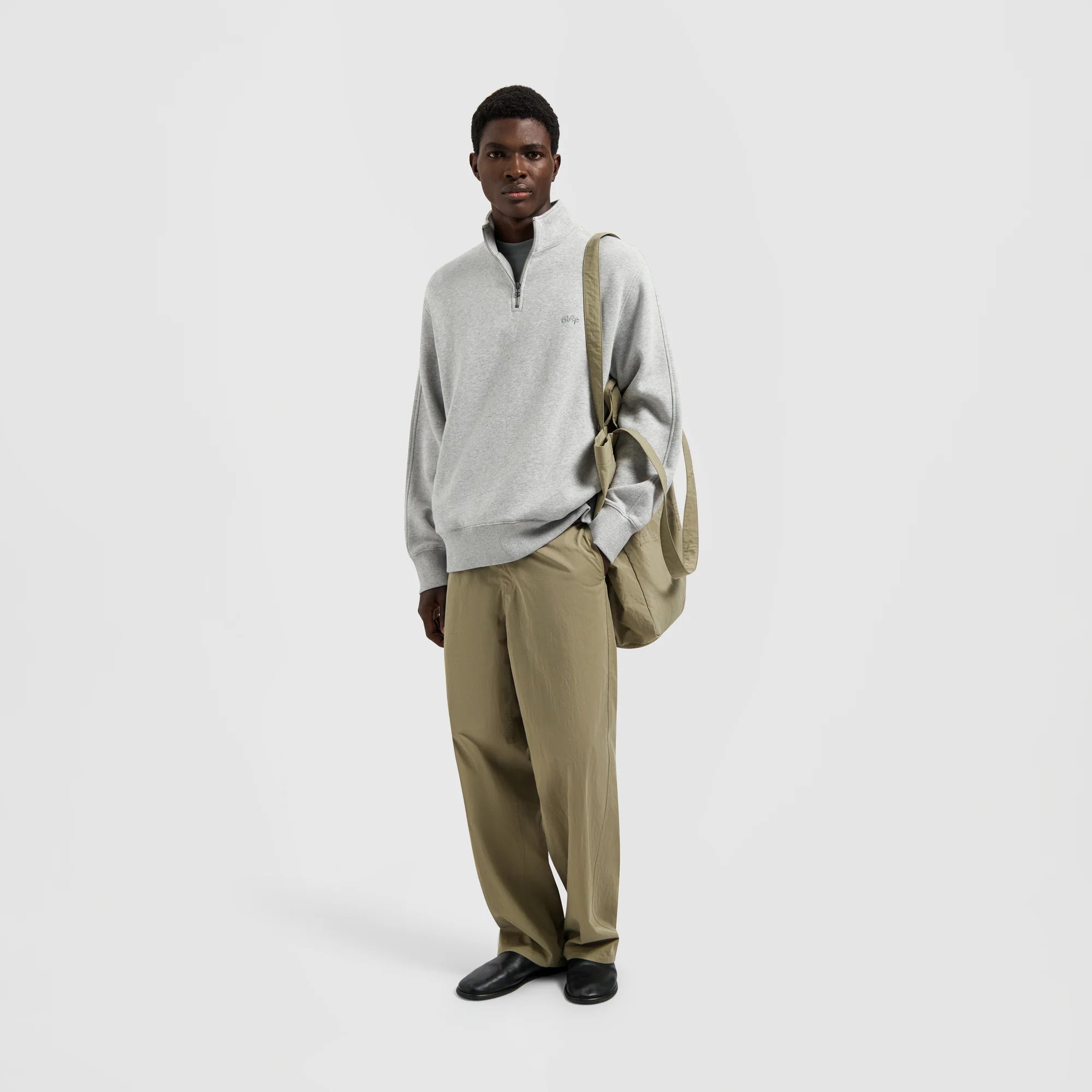 OLAF SIGNATURE ZIP MOCK Heather Grey