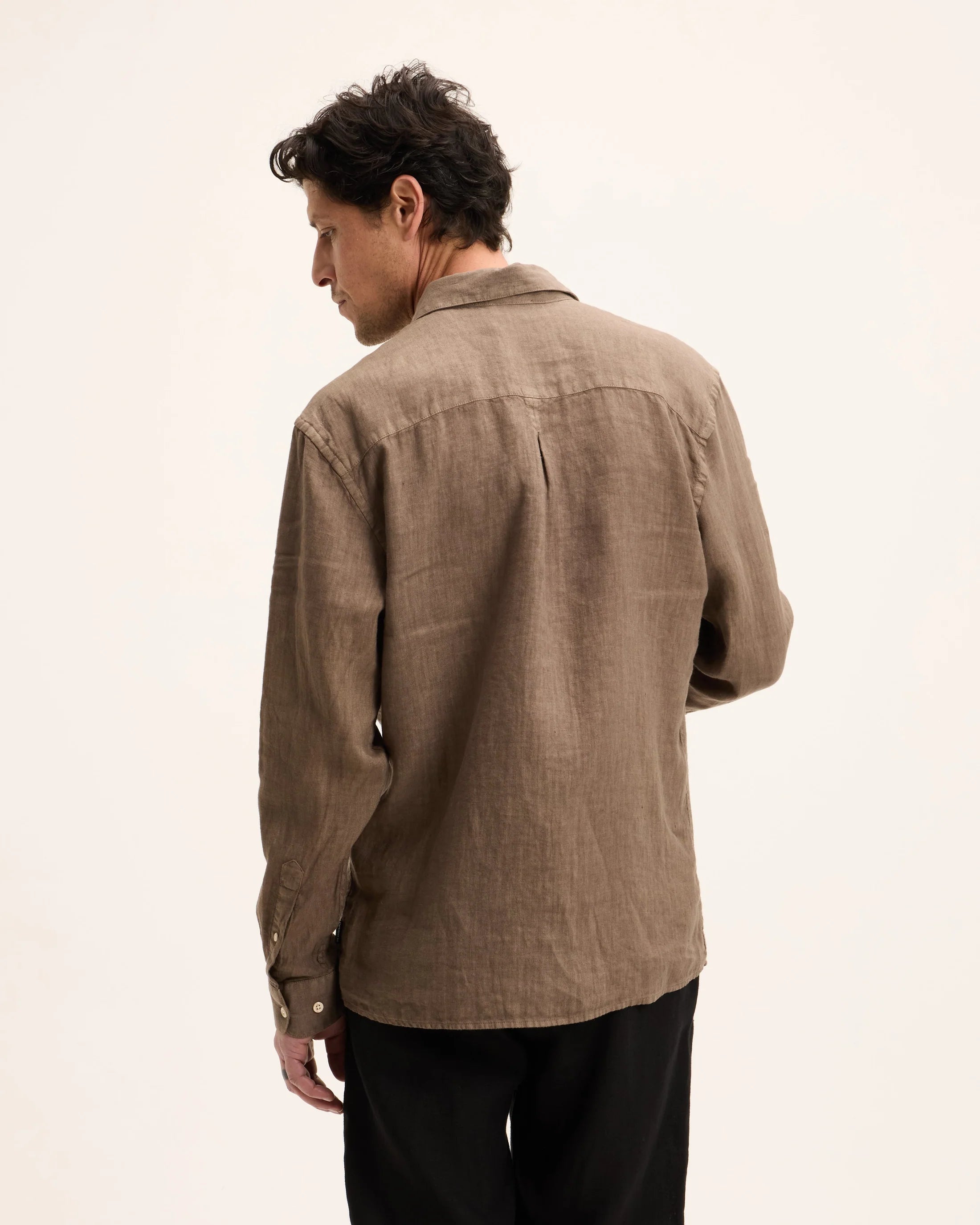 GOOD PEOPLE Soho Linen Garment Dye Shirt Earth