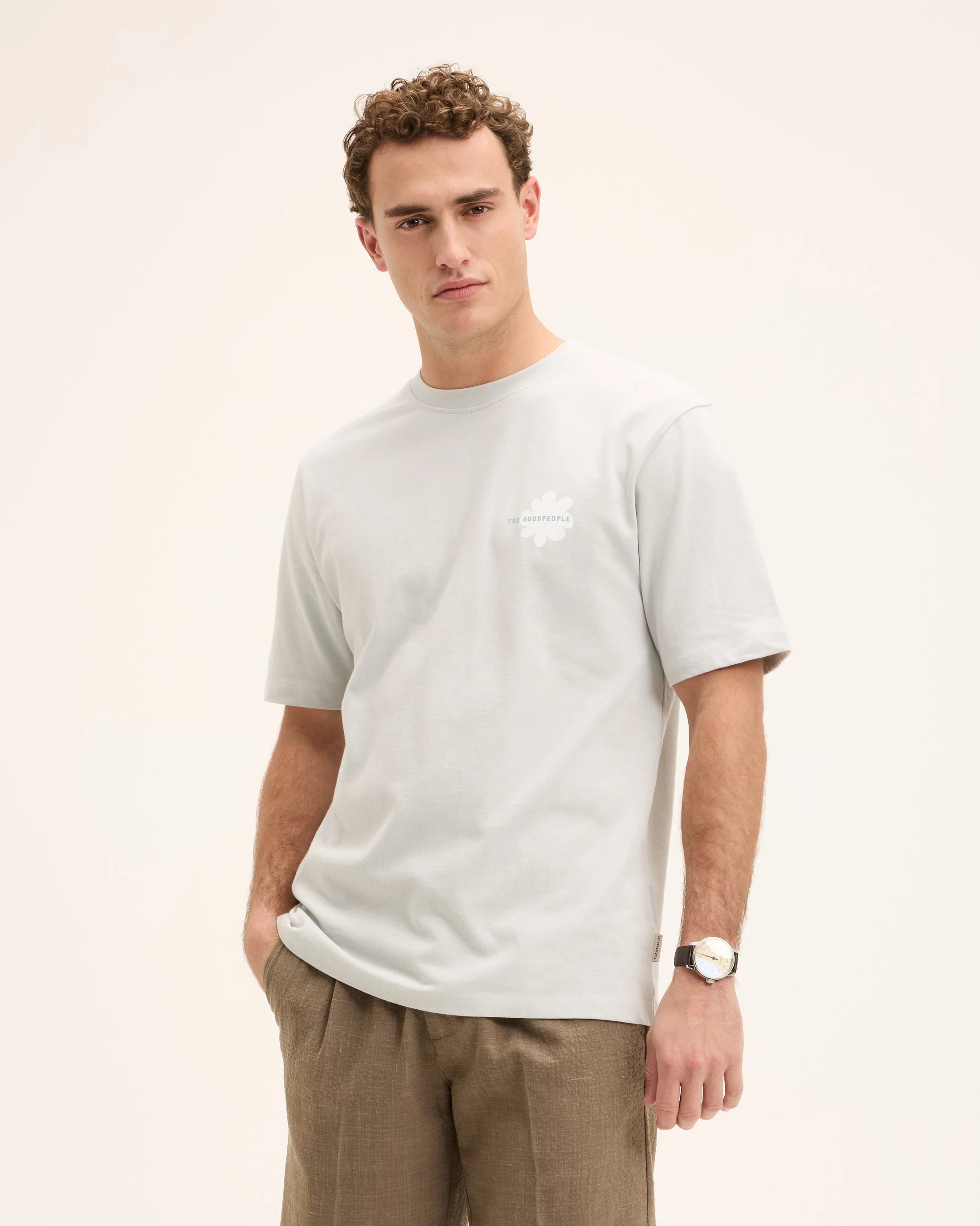 GOOD PEOPLE Tobias Artwork Tee Light Grey