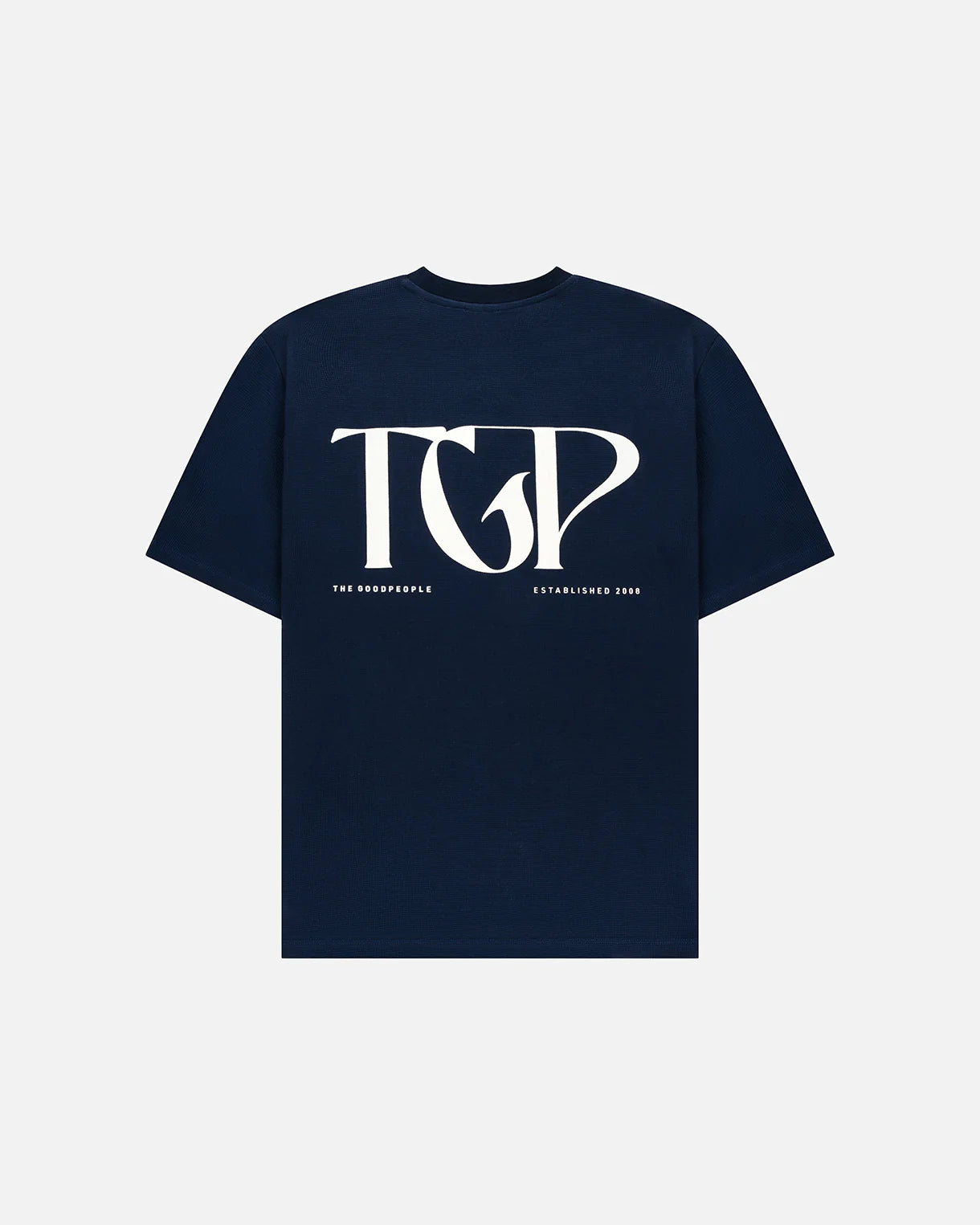 GOOD PEOPLE Ton Pique Artwork Tee Navy