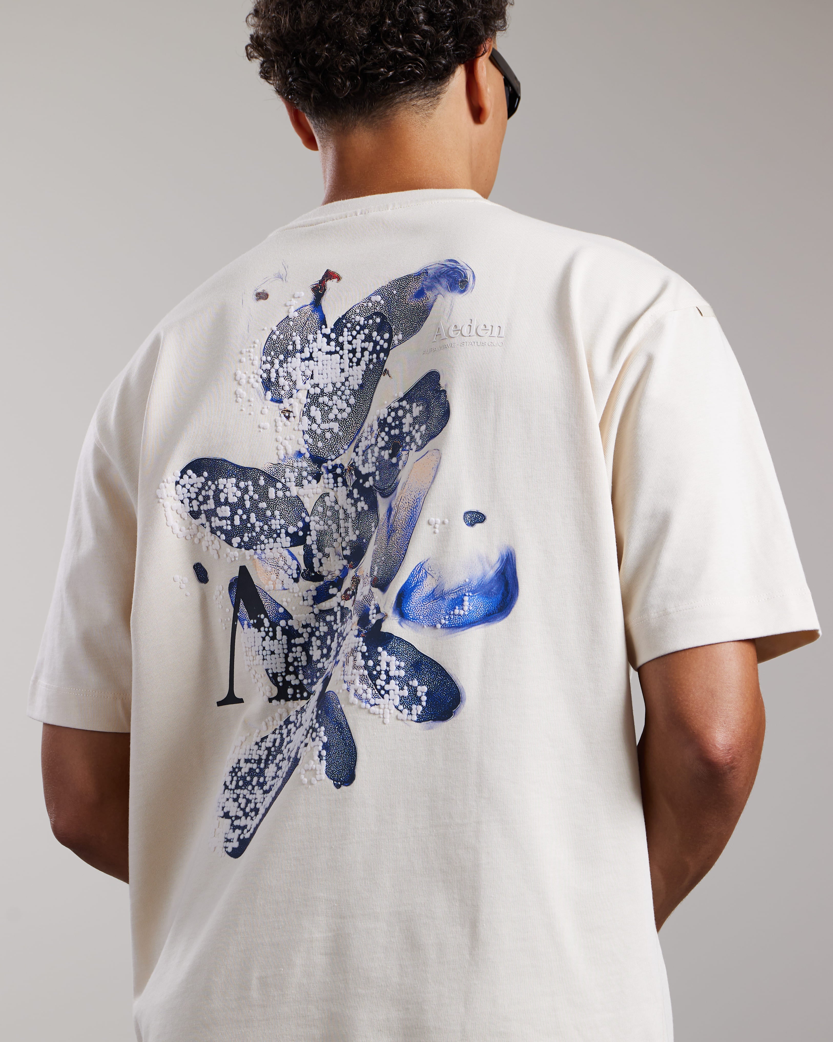 AEDEN ZAHIR TEE WHITE CAP GREY