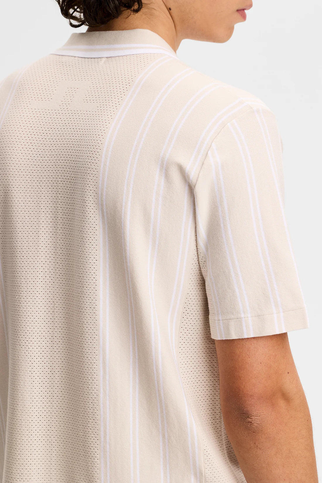 J.LINDEBERG RUE KNIT SS SHIRT Moonbeam