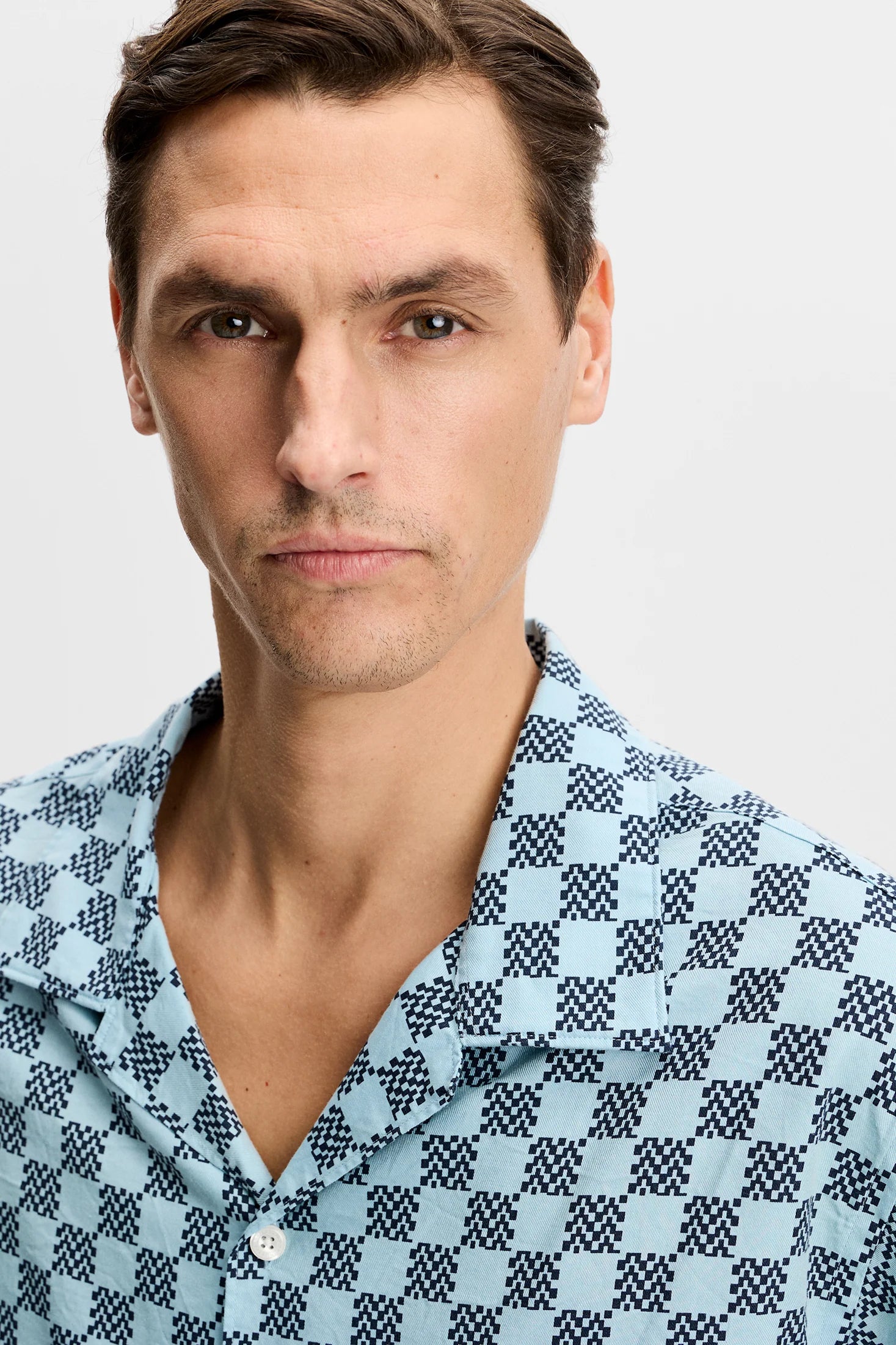 J.LINDEBERG Elio Off Course Resort Shirt Stack Check Forget M