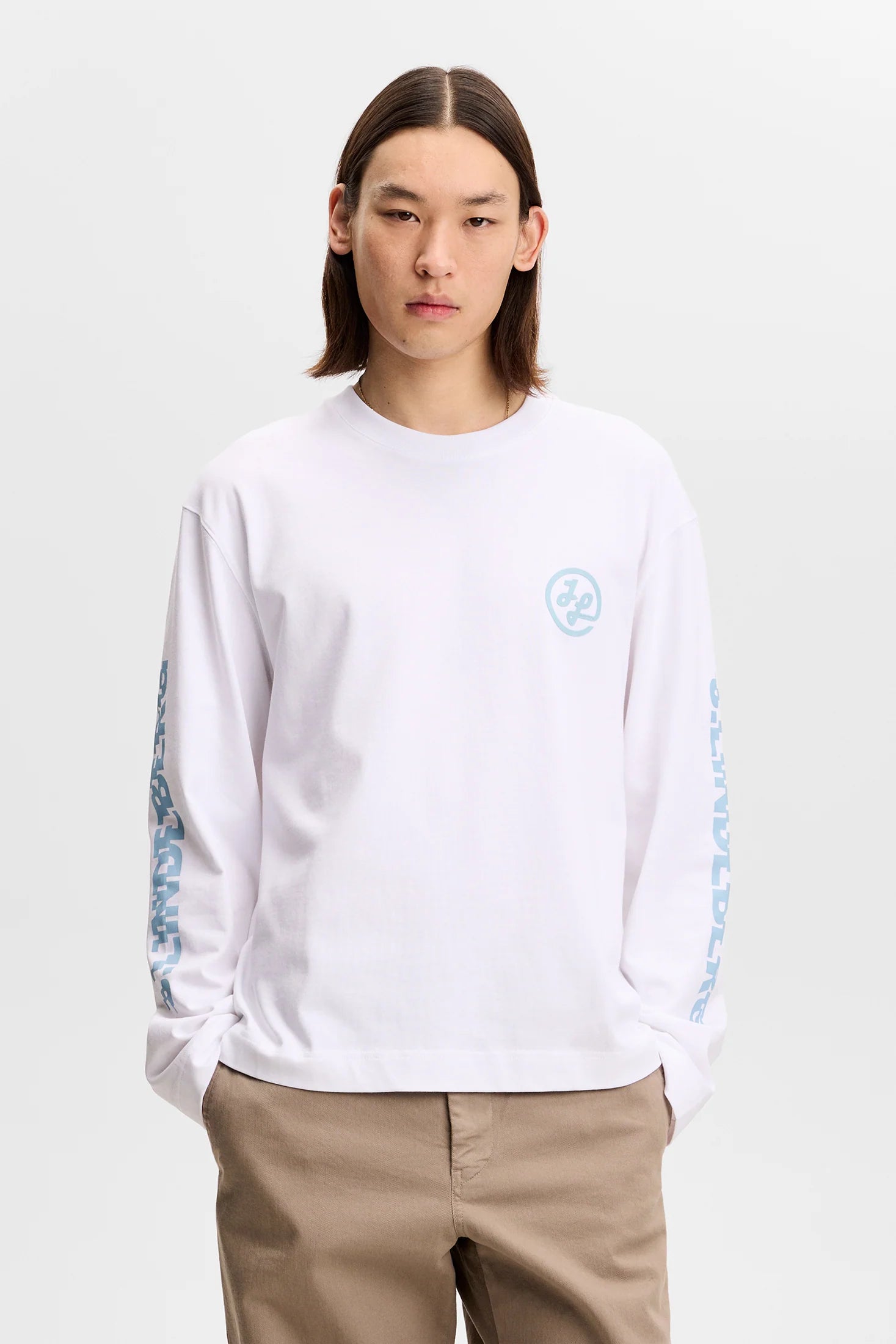 J.LINDEBERG Walsh LS Print T-shirt White