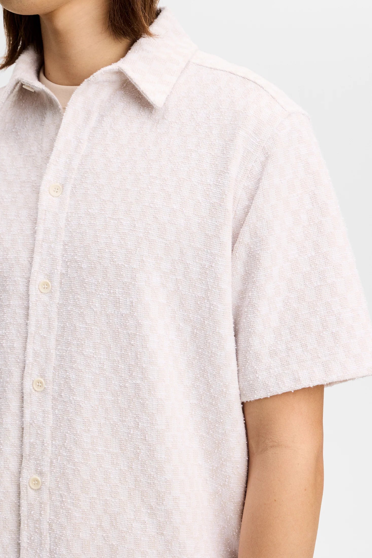 J.LINDEBERG Torpa Jacquard Shirt Moonbeam
