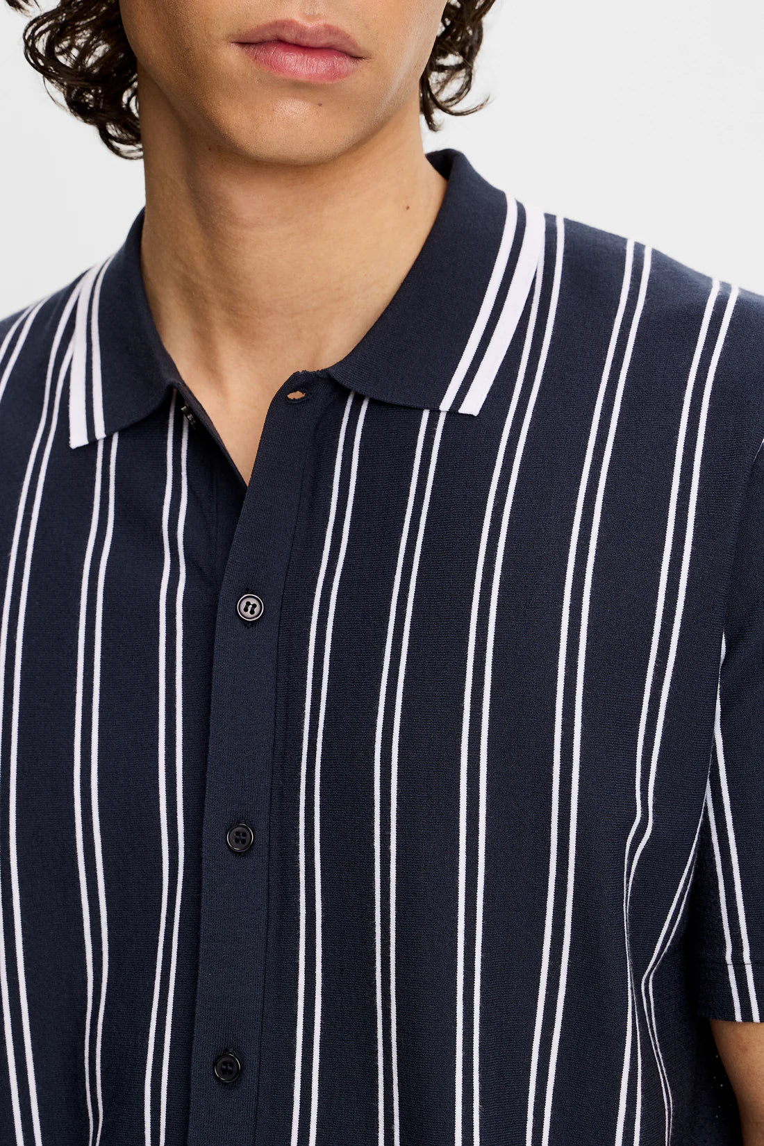 J.LINDEBERG RUE KNIT SS SHIRT Navy