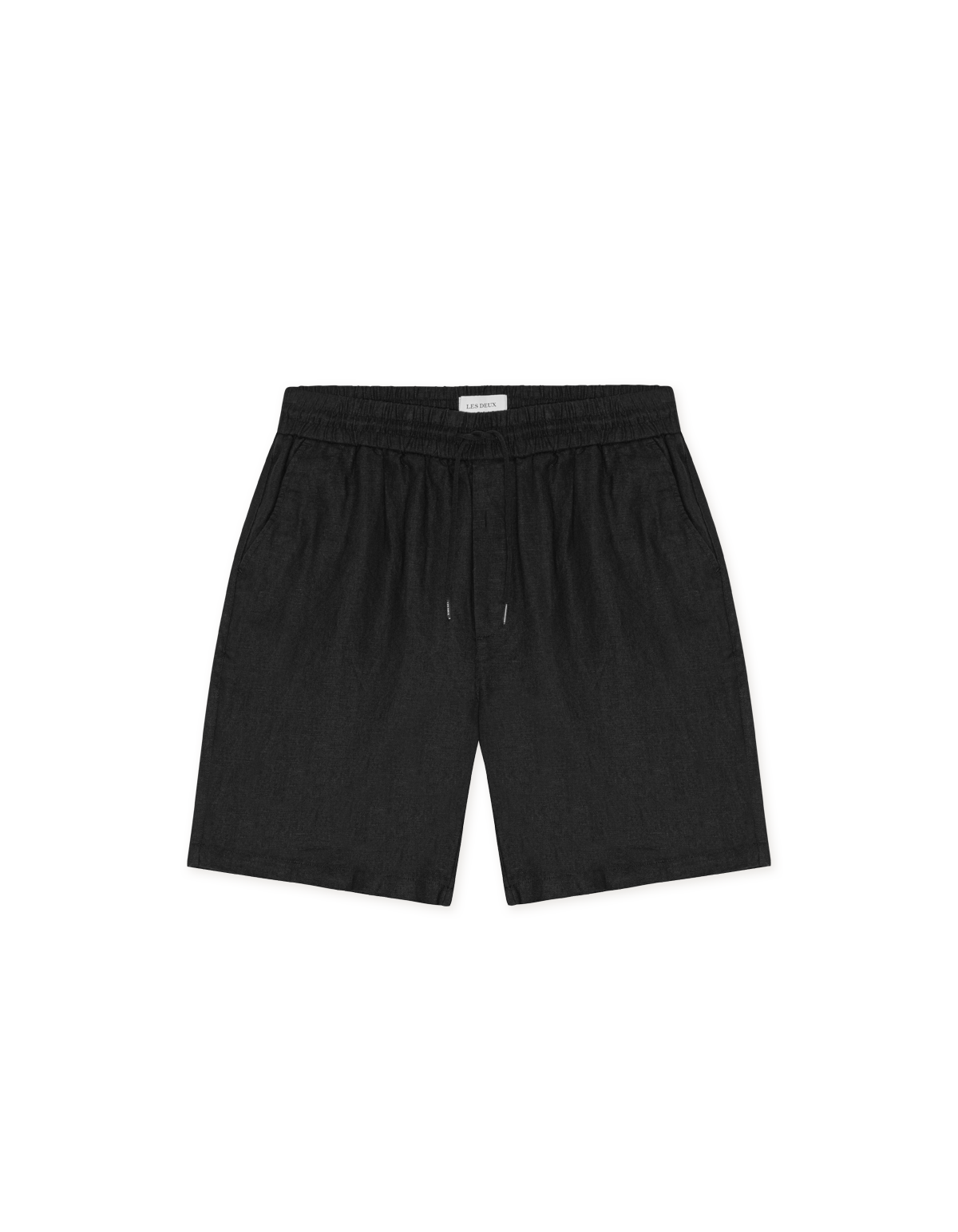 LES DEUX DRAWSTRING LINEN SHORTS Tap Shoe Black