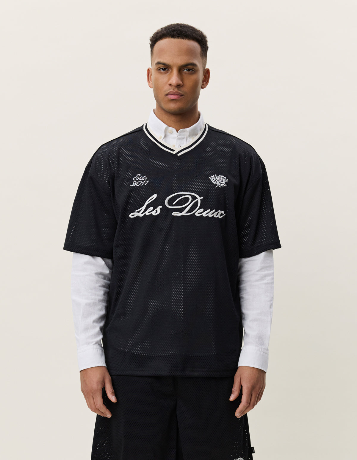 LES DEUX MESH T-SHIRT Tap Shoe Black